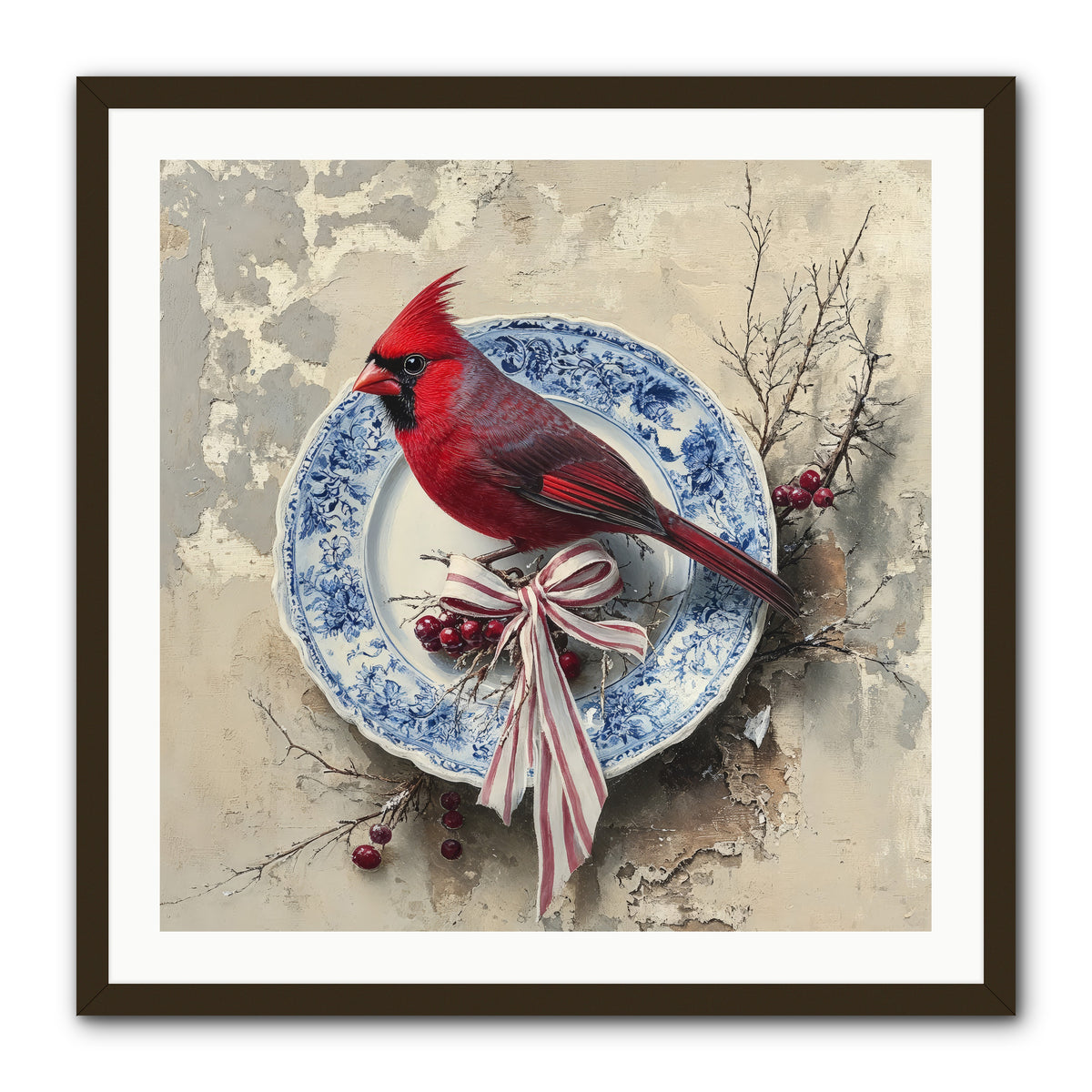 Crimson Sentinel -- Framed Print - Black 30x30