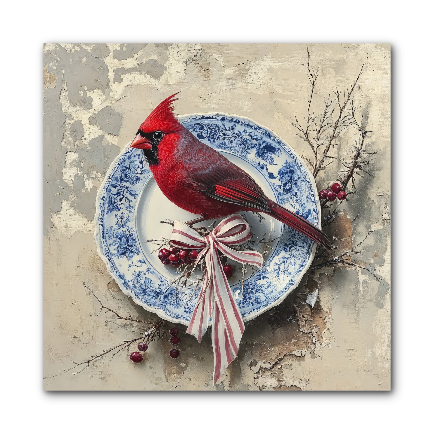 Crimson Sentinel -- Wrapped Canvas 10x10