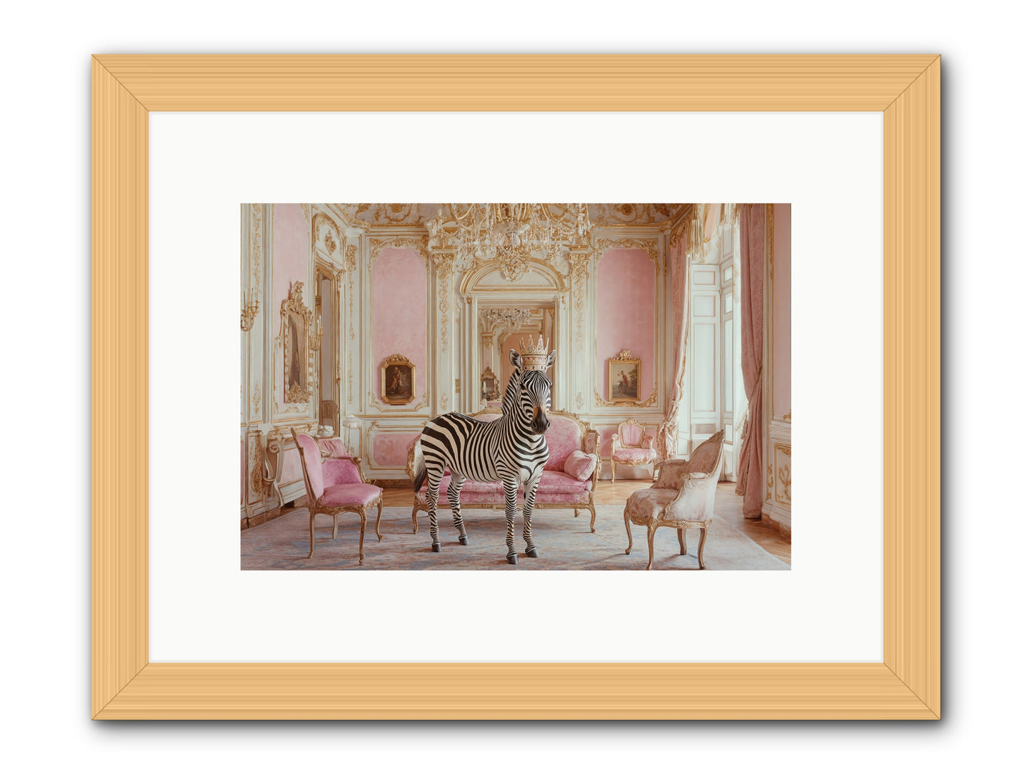 Croquet on the Lawn -- Framed Print - Natural 12x8