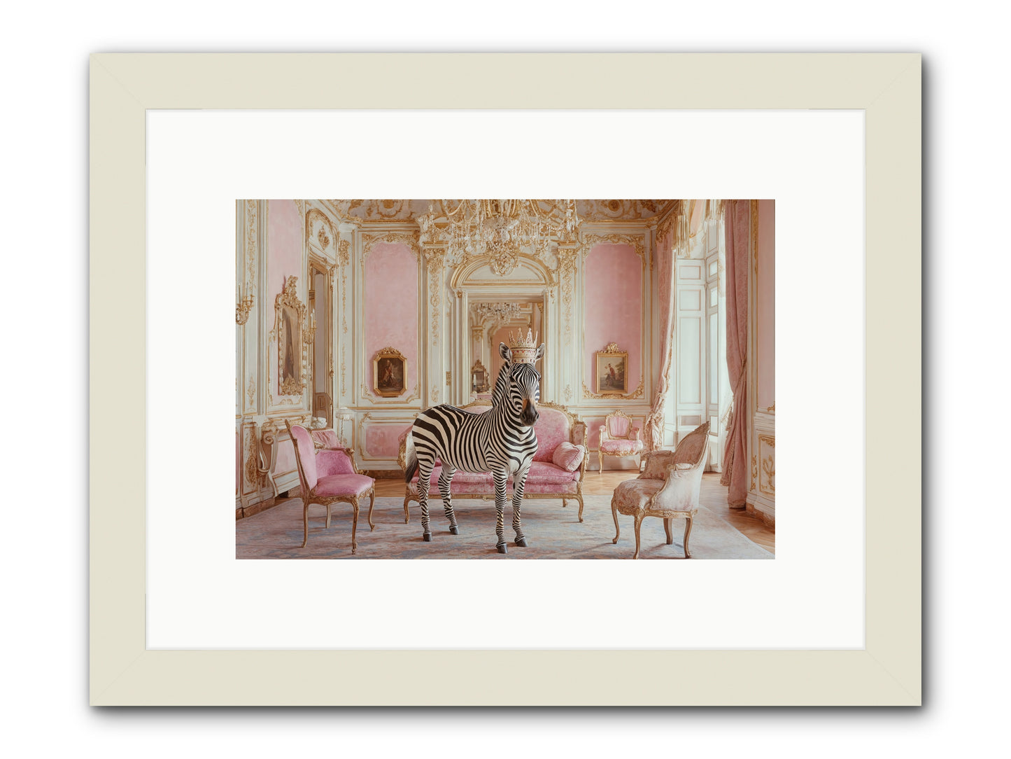 Croquet on the Lawn -- Framed Print - White 12x8