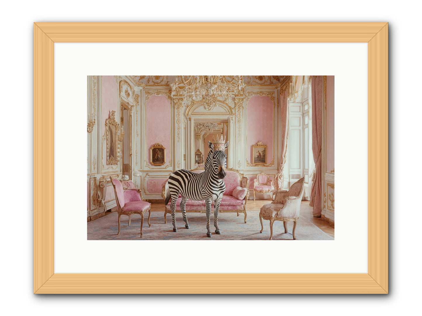 Croquet on the Lawn -- Framed Print - Natural 15x10