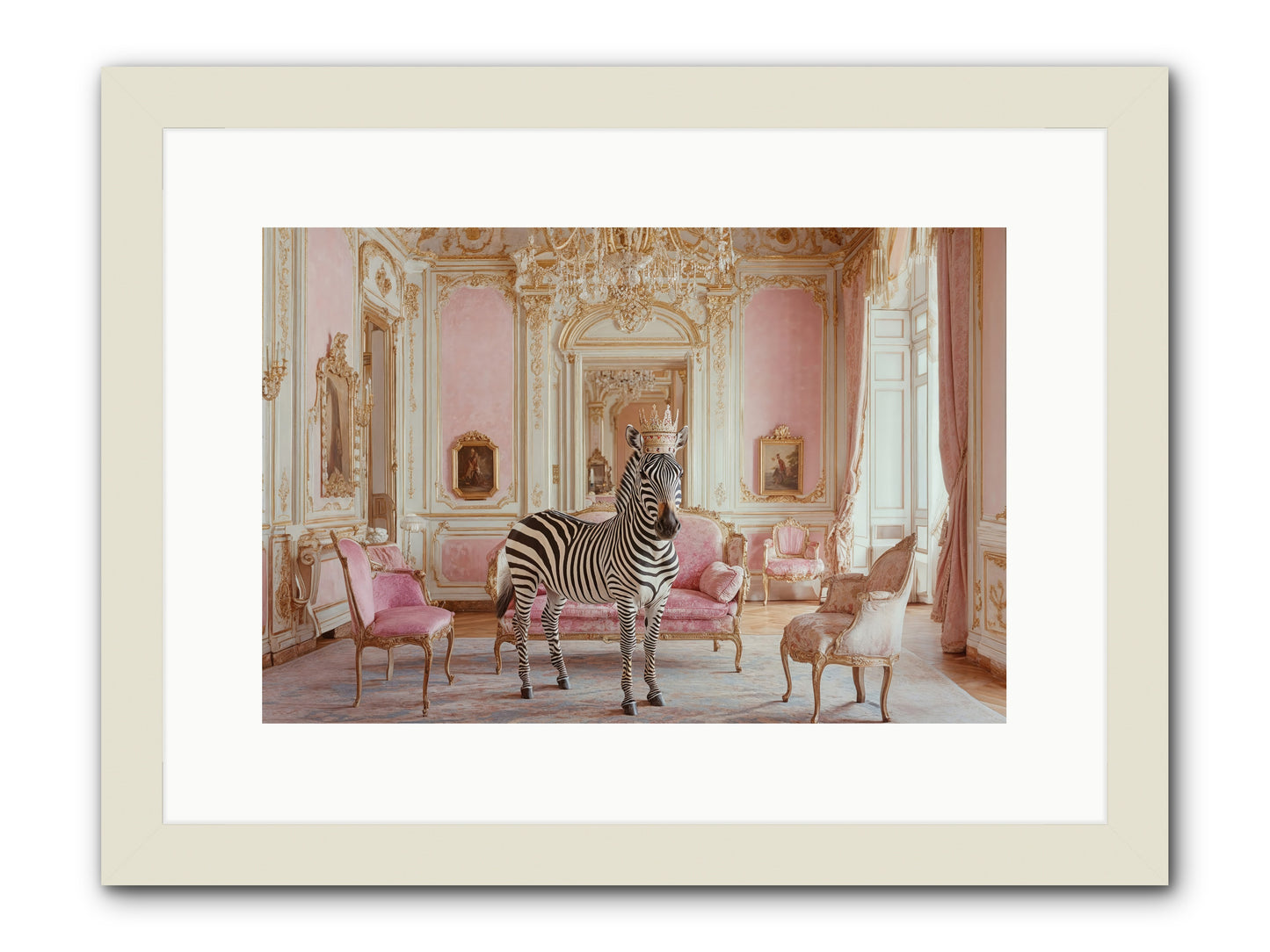 Croquet on the Lawn -- Framed Print - White 15x10