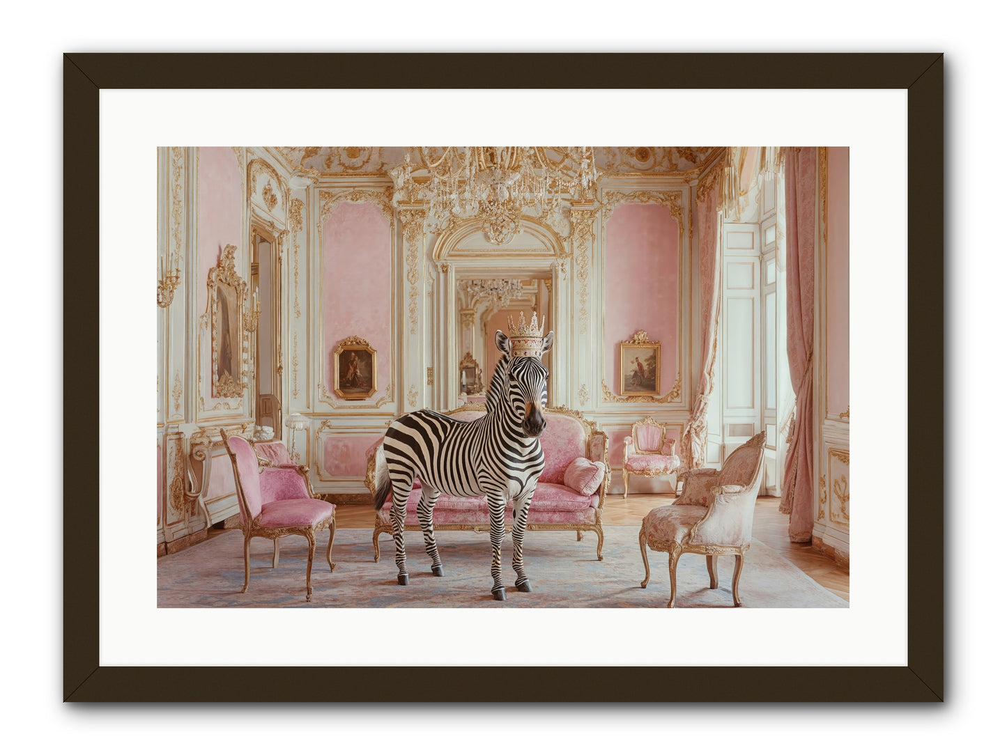 Croquet on the Lawn -- Framed Print - Black 24x16