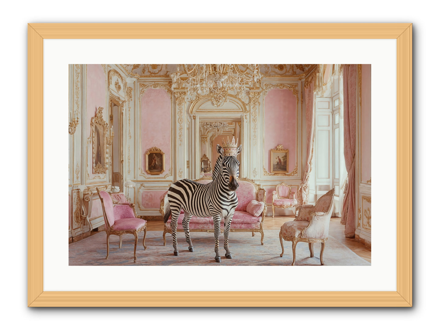 Croquet on the Lawn -- Framed Print - Natural 24x16
