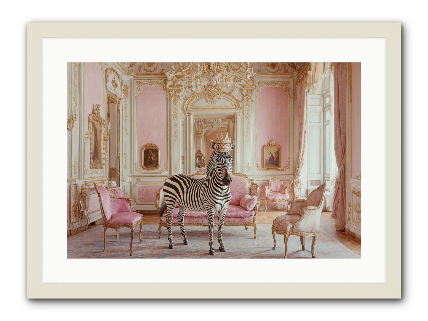 Croquet on the Lawn -- Framed Print - White 24x16