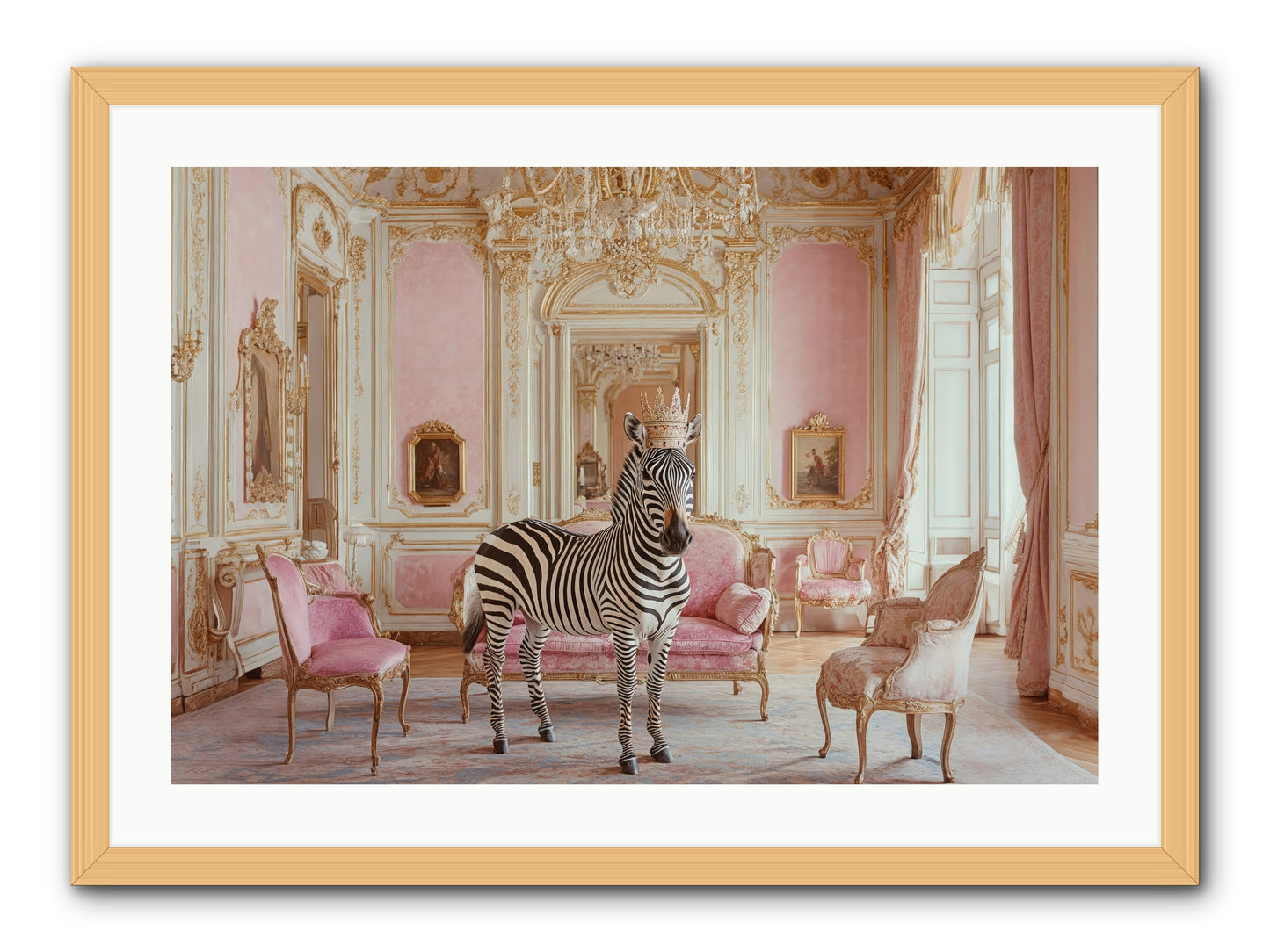 Croquet on the Lawn -- Framed Print - Natural 30x20