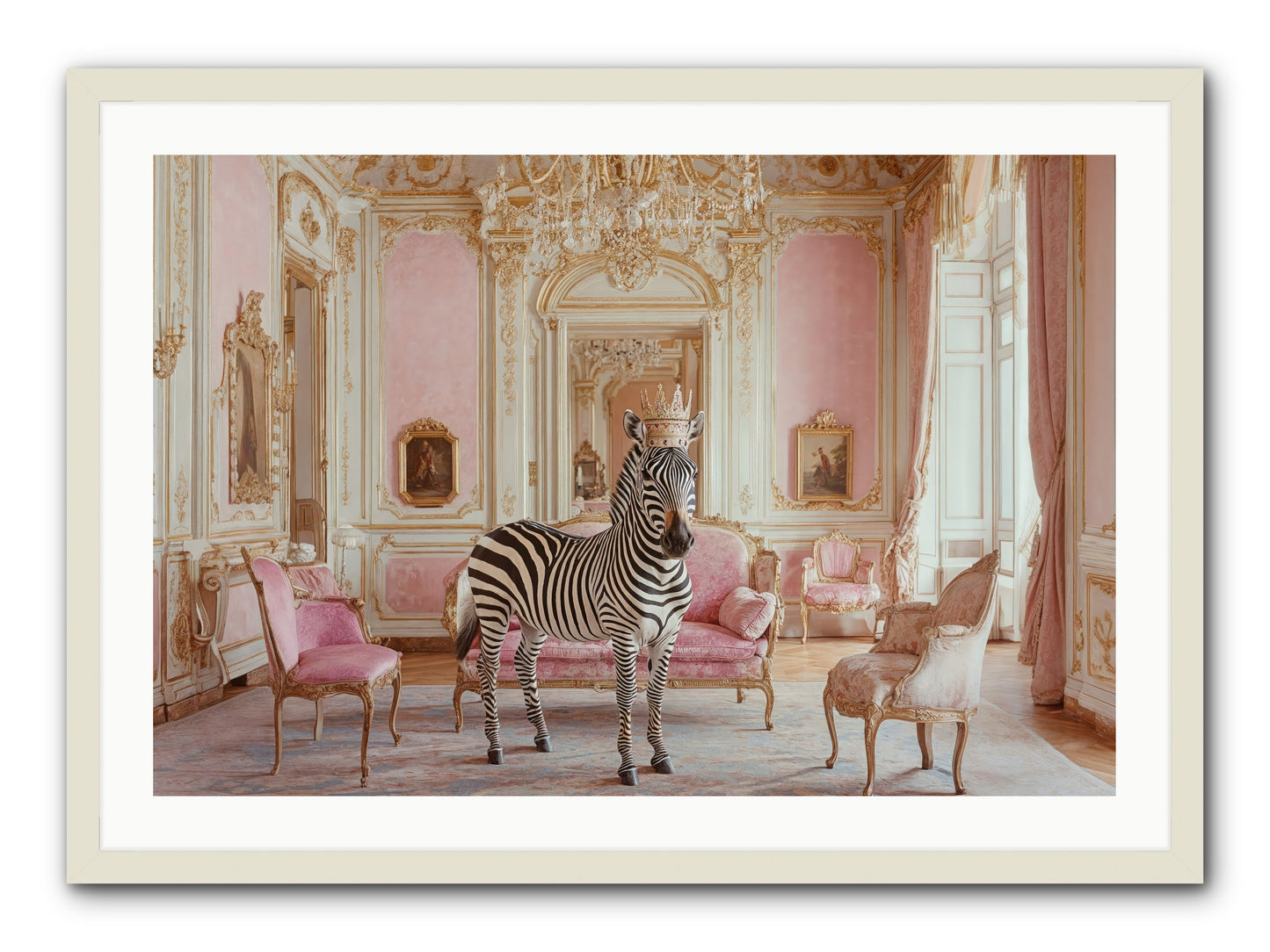 Croquet on the Lawn -- Framed Print - White 36x24