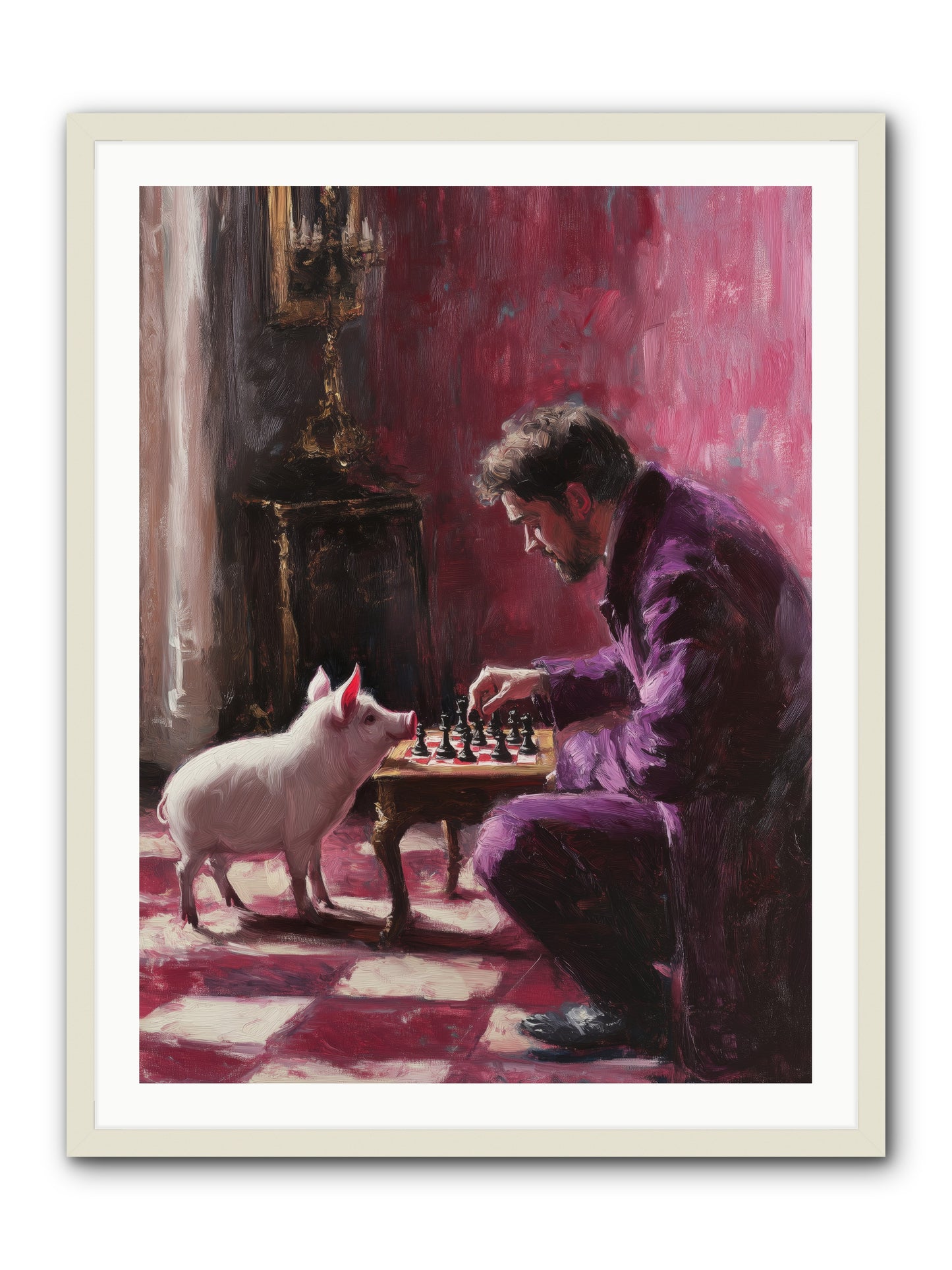 Crown Prince Of Truffles -- Framed Print - White 30x40