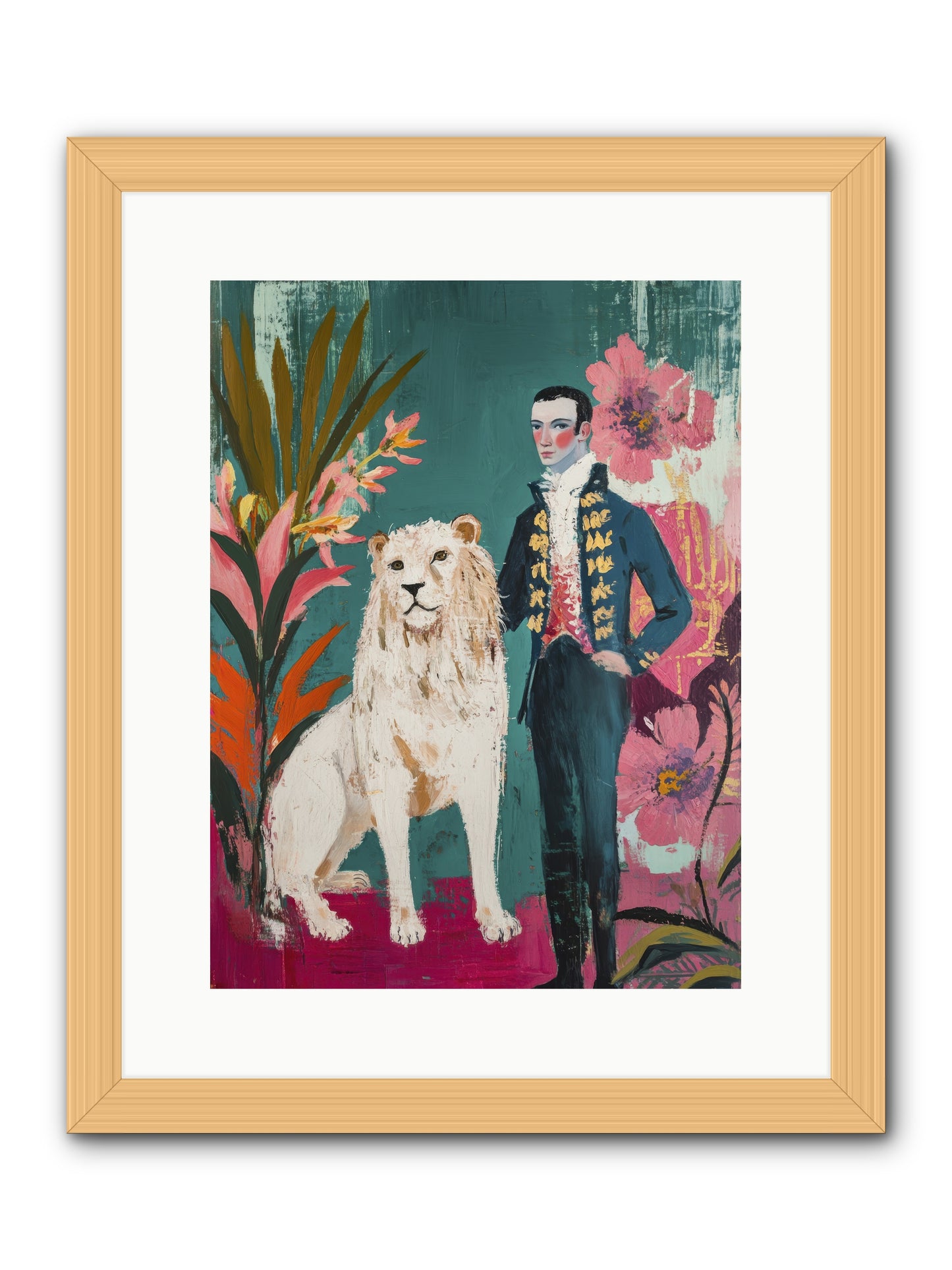 Crown & Mane -- Framed Print - Natural 12x16