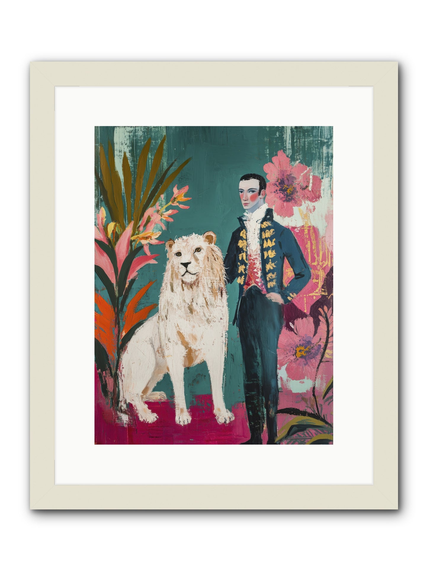 Crown & Mane -- Framed Print - White 12x16