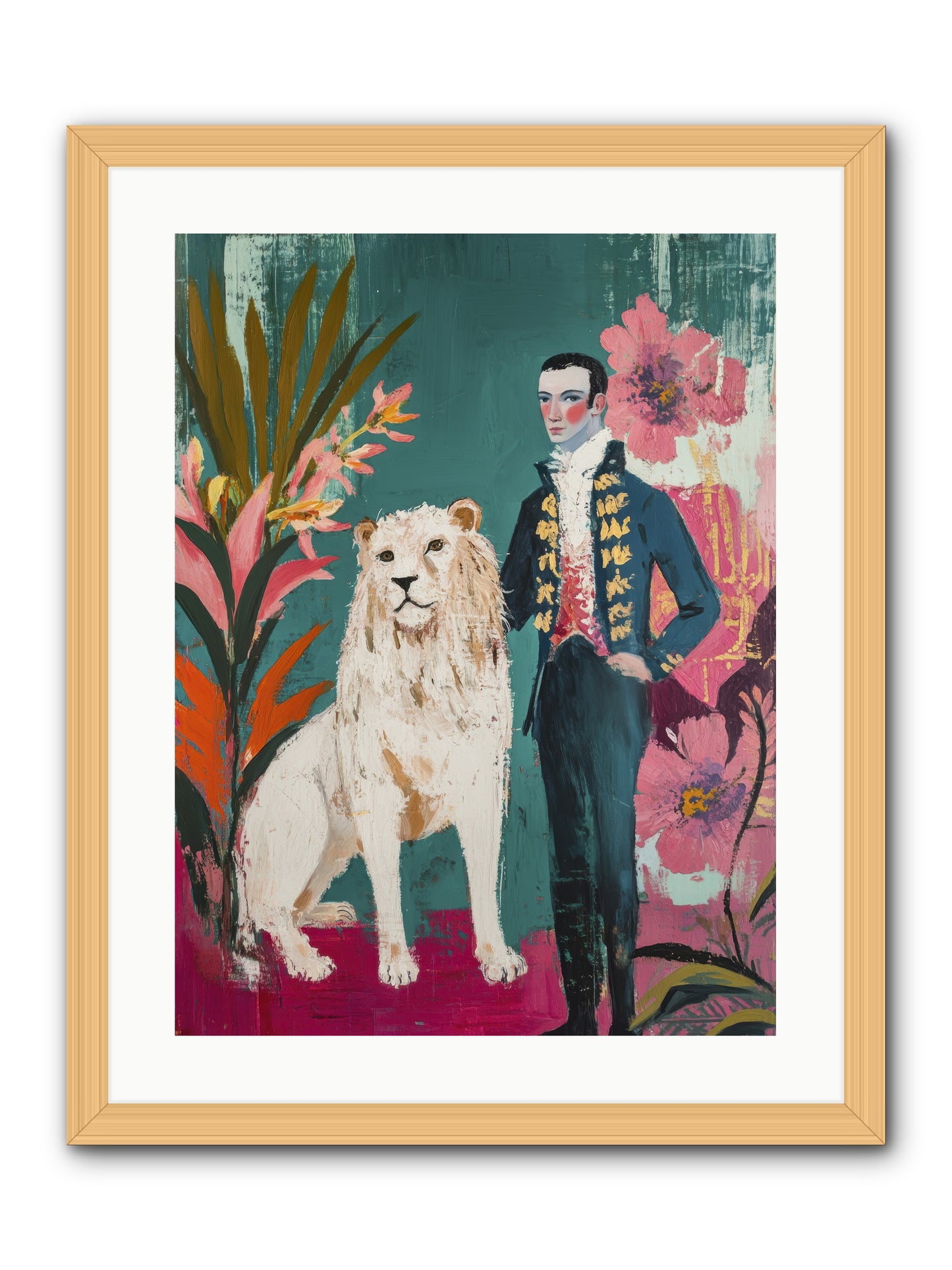 Crown & Mane -- Framed Print - Natural 18x24
