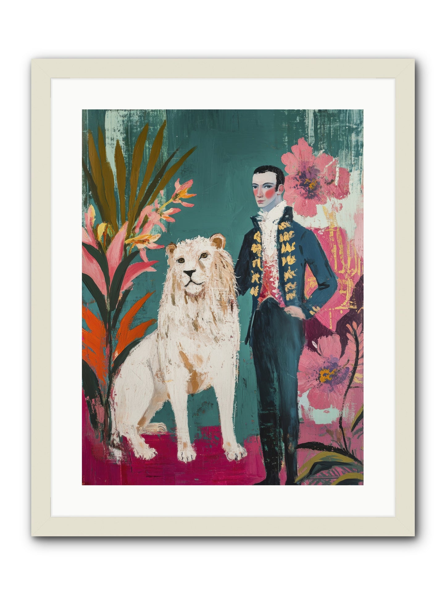 Crown & Mane -- Framed Print - White 18x24