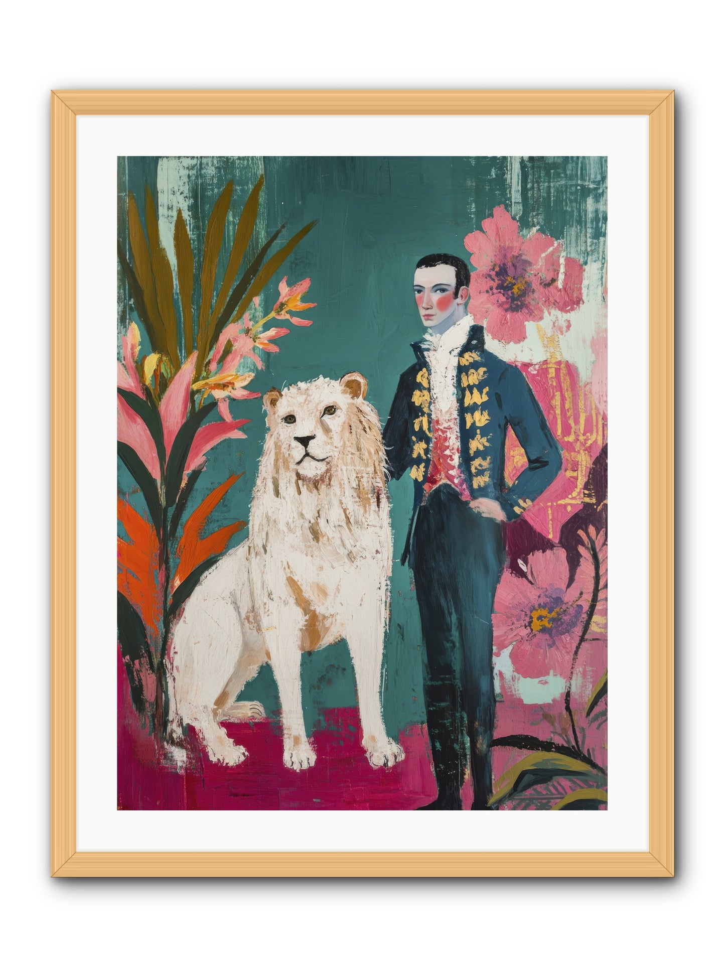 Crown & Mane -- Framed Print - Natural 24x32
