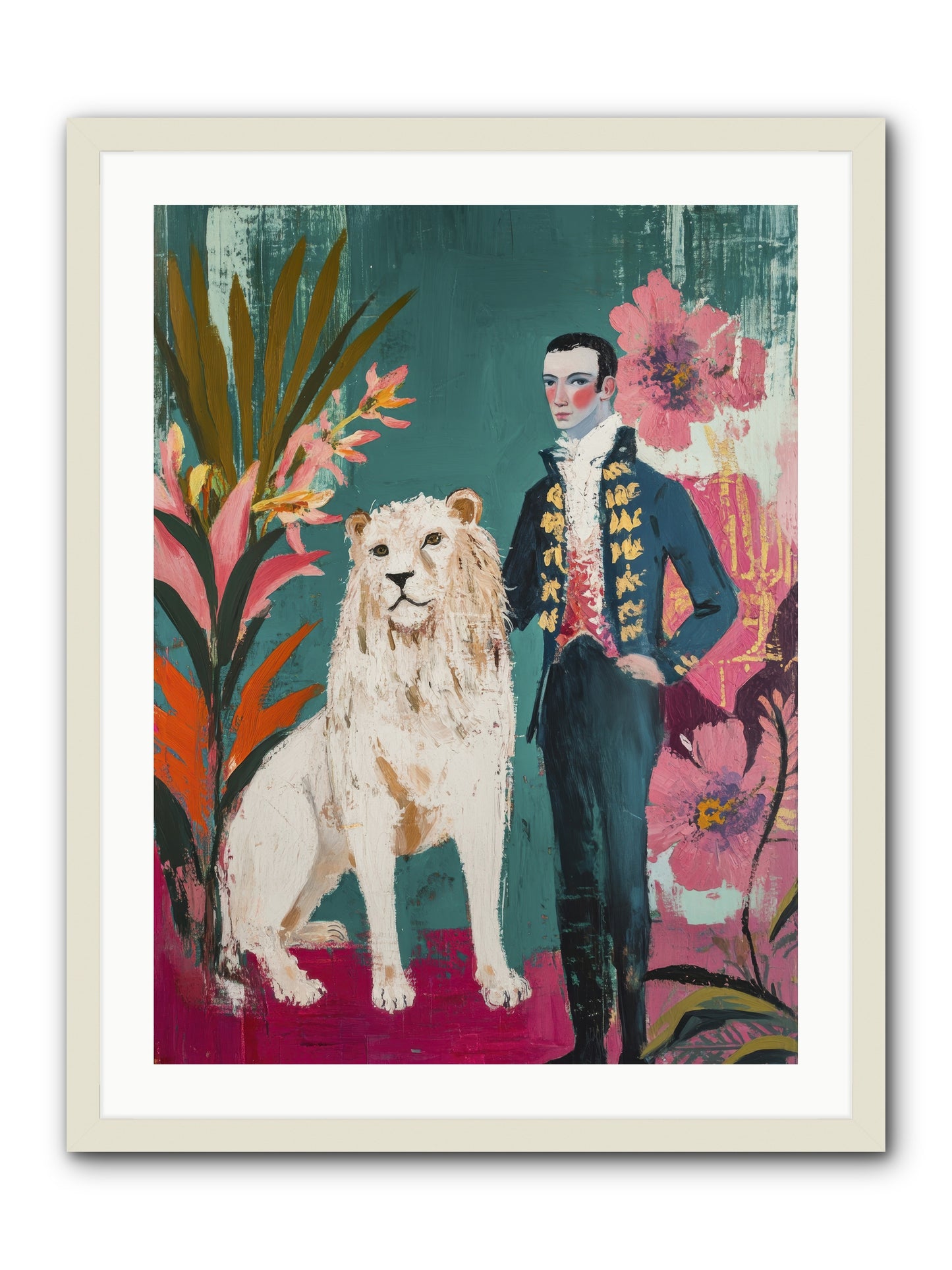 Crown & Mane -- Framed Print - White 24x32