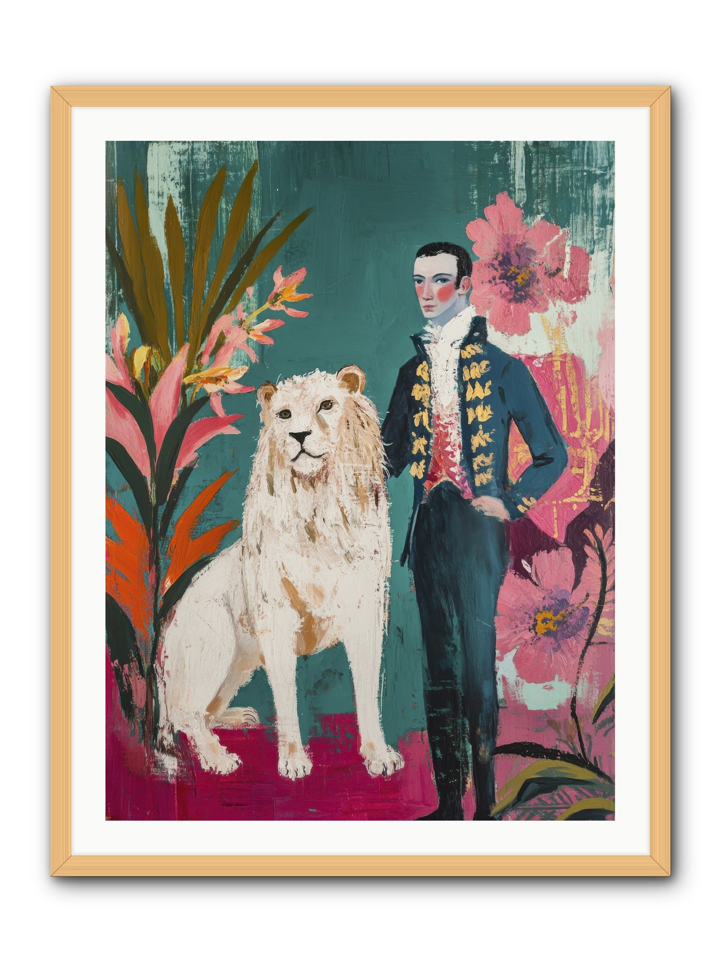 Crown & Mane -- Framed Print - Natural 30x40