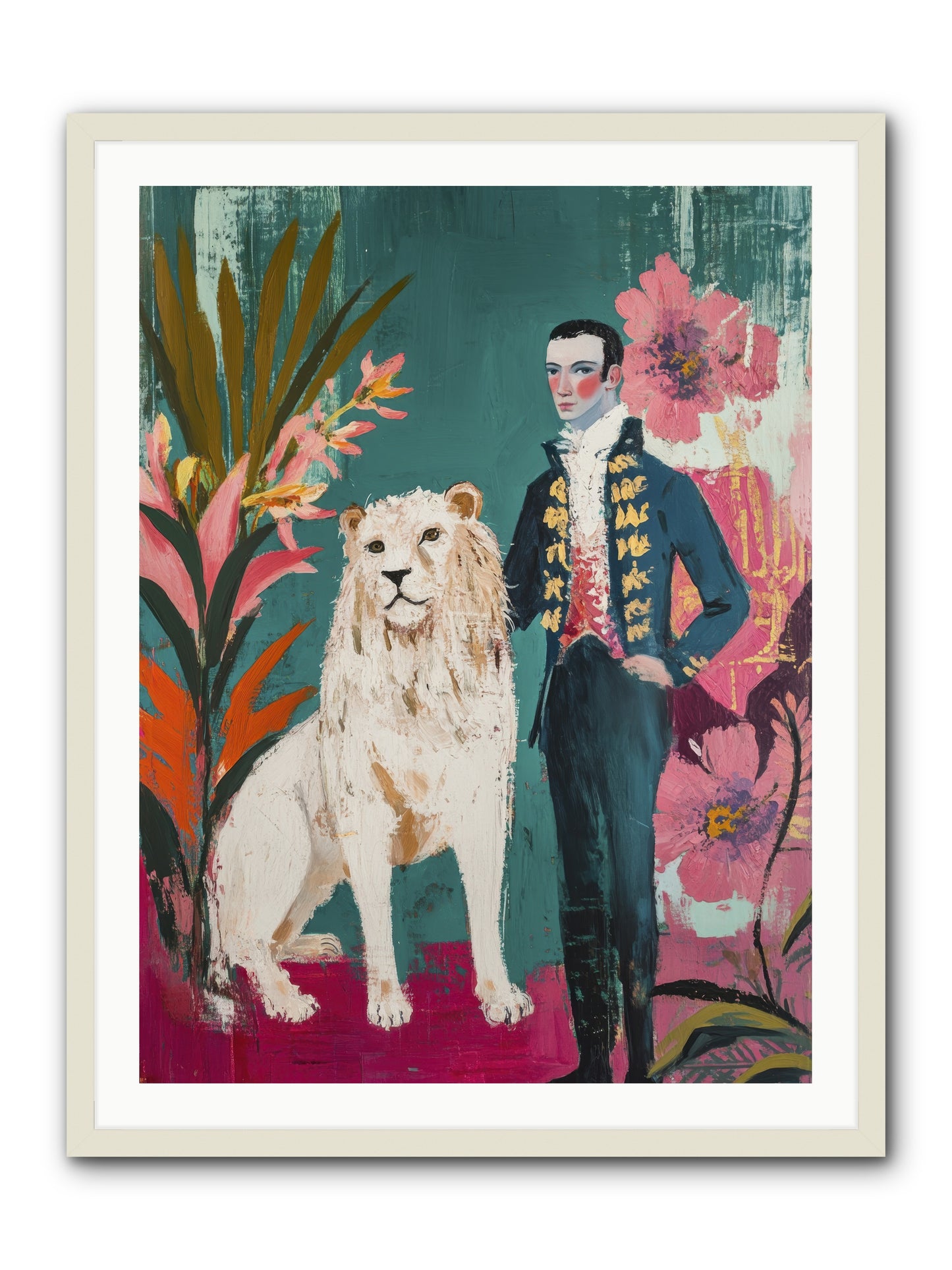 Crown & Mane -- Framed Print - White 30x40