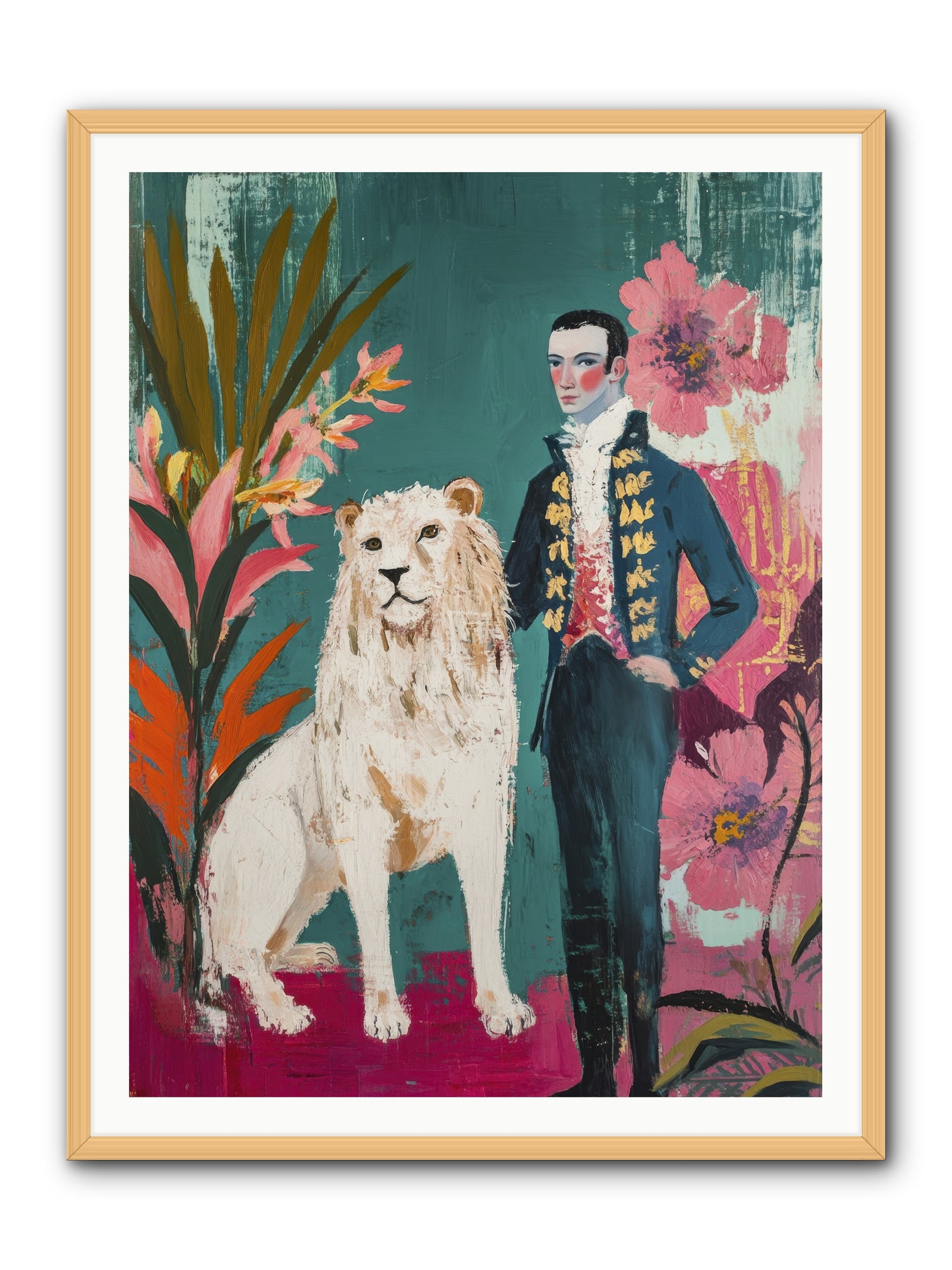Crown & Mane -- Framed Print - Natural 36x48