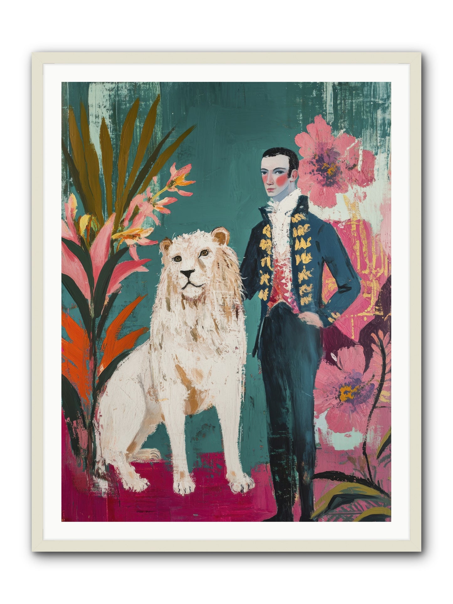 Crown & Mane -- Framed Print - White 36x48
