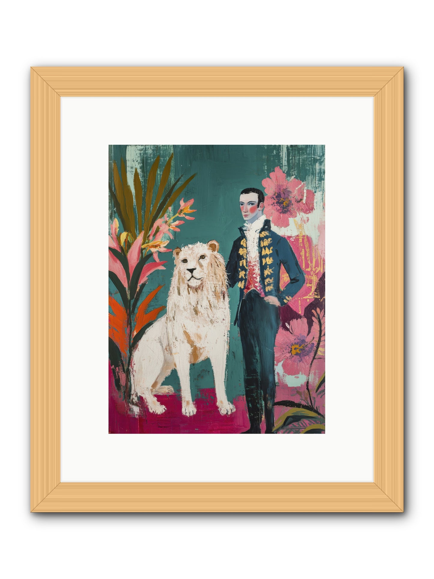 Crown & Mane -- Framed Print - Natural 9x12