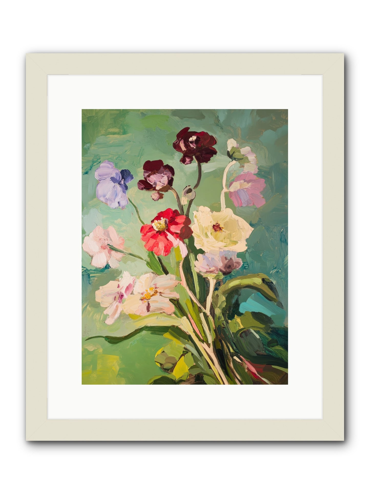 Crown of Wildflowers-REZ -- Framed Print - White 12x16