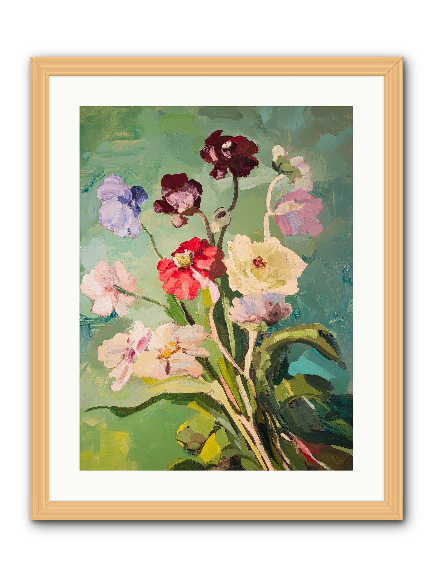 Crown of Wildflowers-REZ -- Framed Print - Natural 18x24
