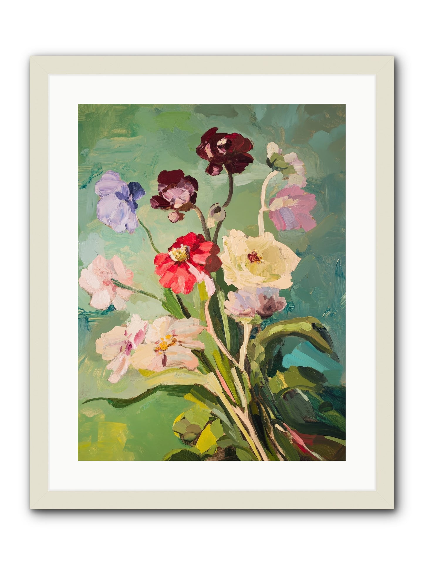 Crown of Wildflowers-REZ -- Framed Print - White 18x24