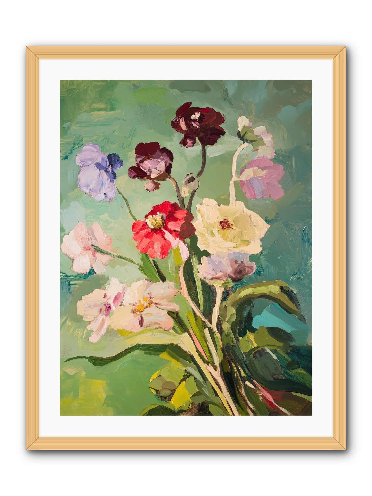 Crown of Wildflowers-REZ -- Framed Print - Natural 24x32