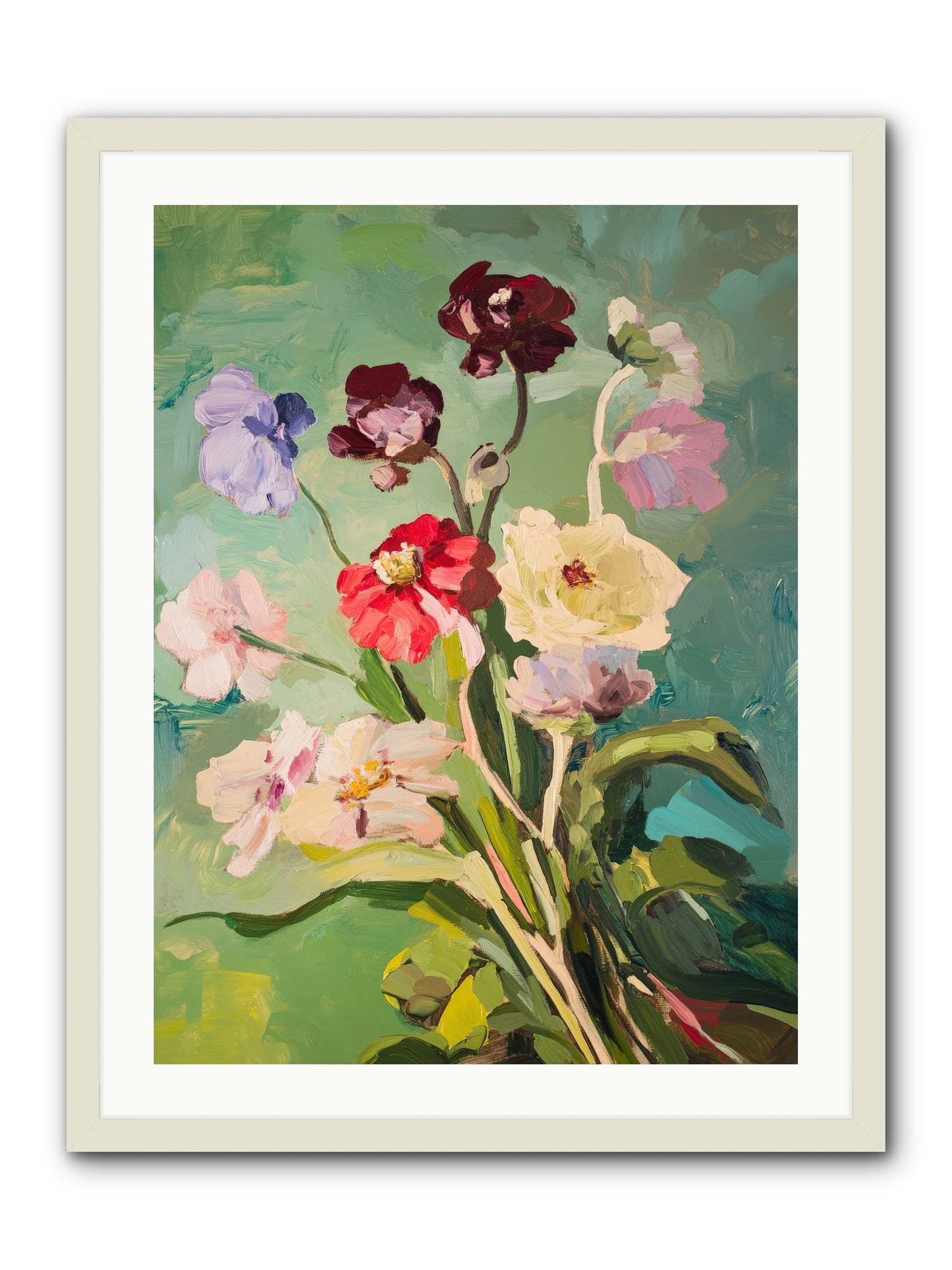 Crown of Wildflowers-REZ -- Framed Print - White 24x32