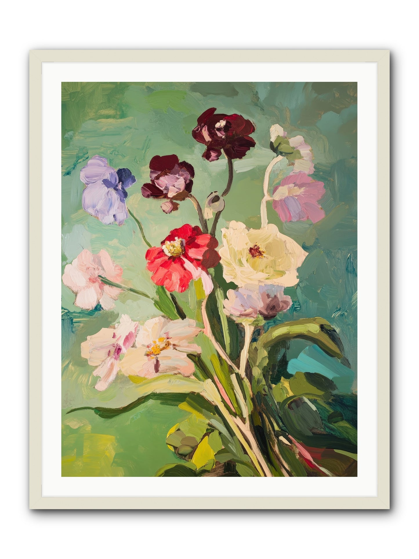 Crown of Wildflowers-REZ -- Framed Print - White 30x40