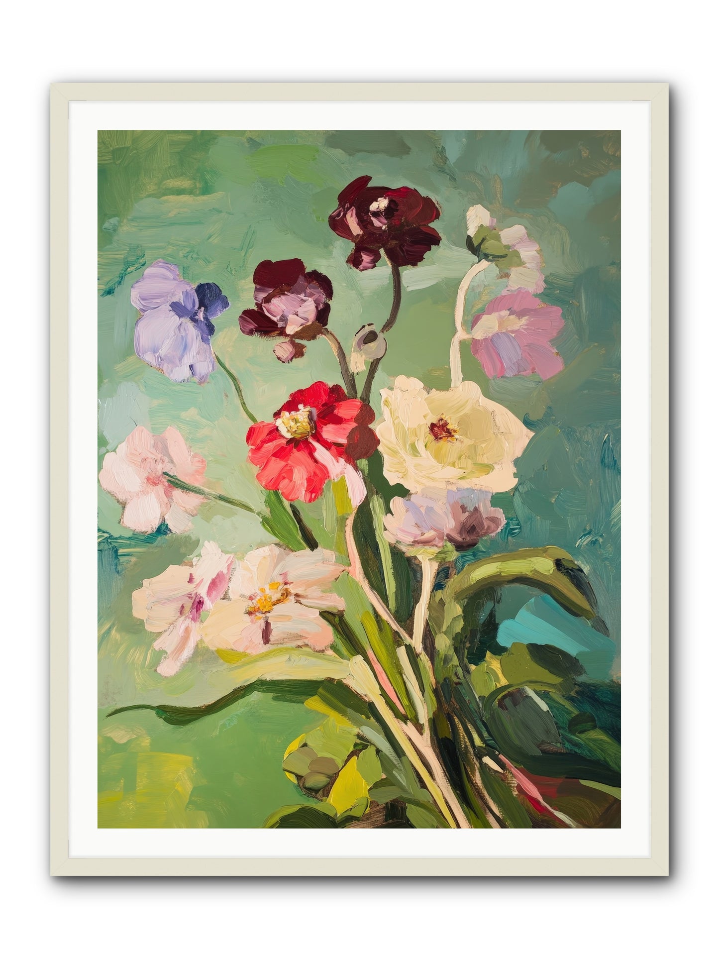Crown of Wildflowers-REZ -- Framed Print - White 36x48