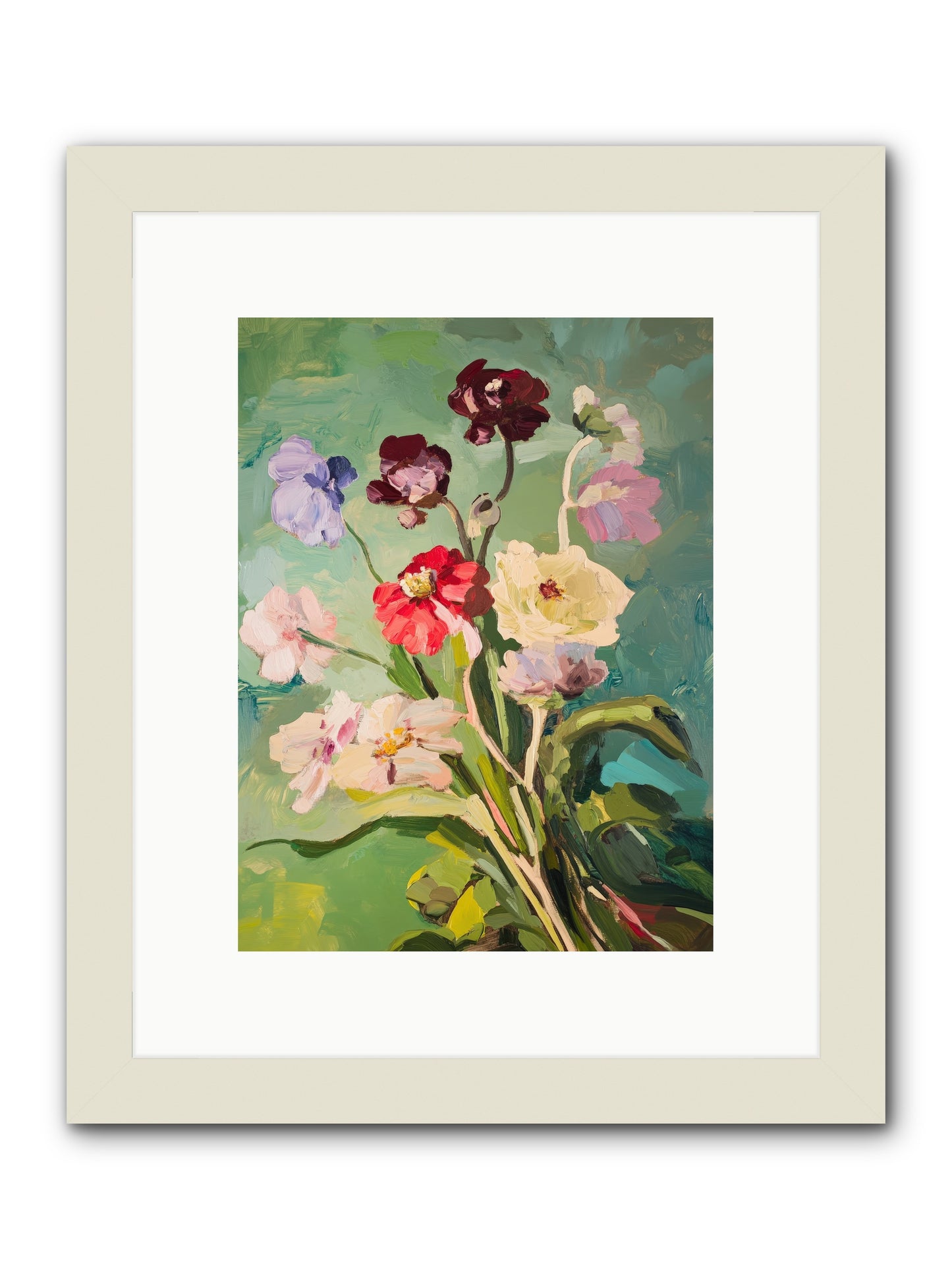 Crown of Wildflowers-REZ -- Framed Print - White 9x12