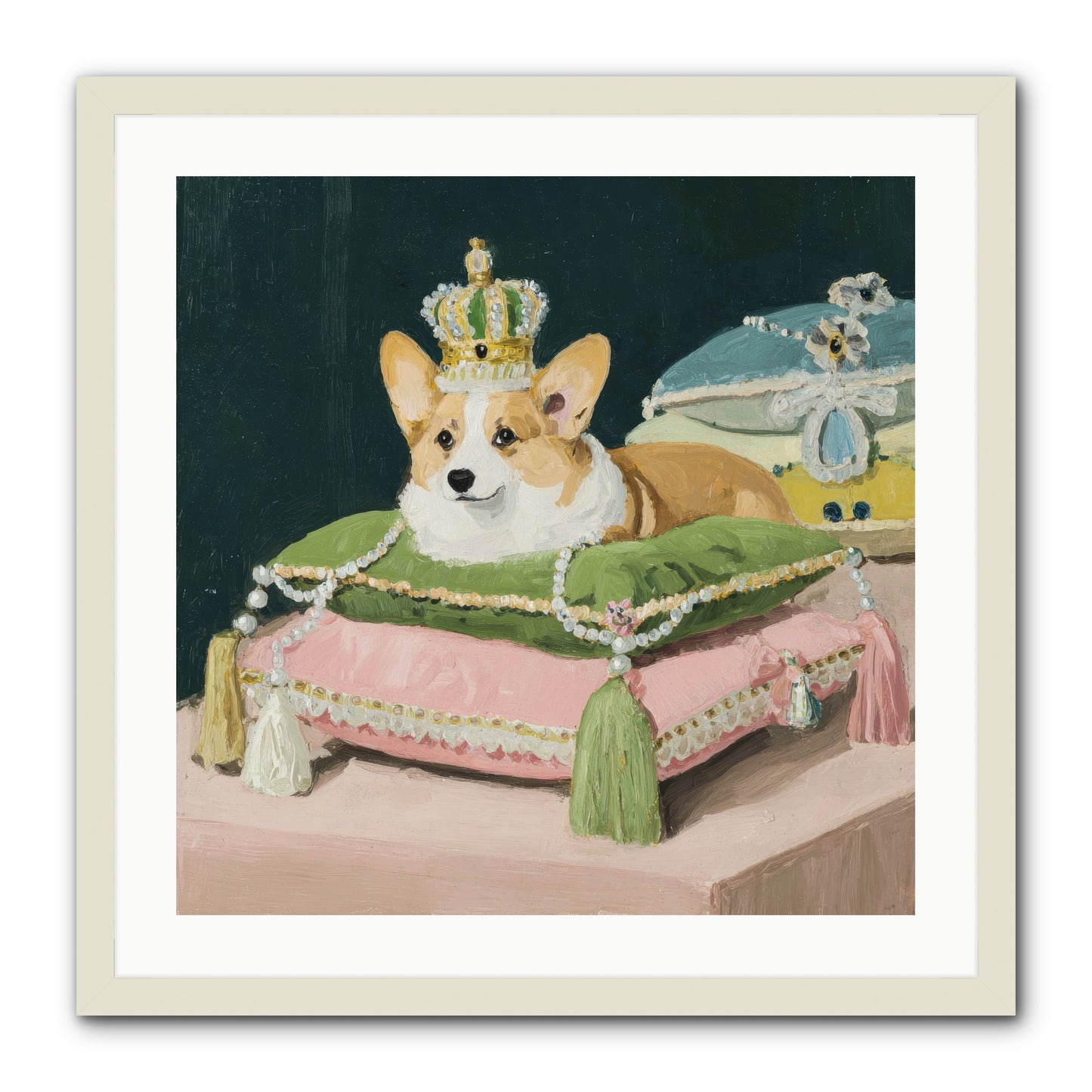 Crowned Radiance -- Framed Print - White 24x24