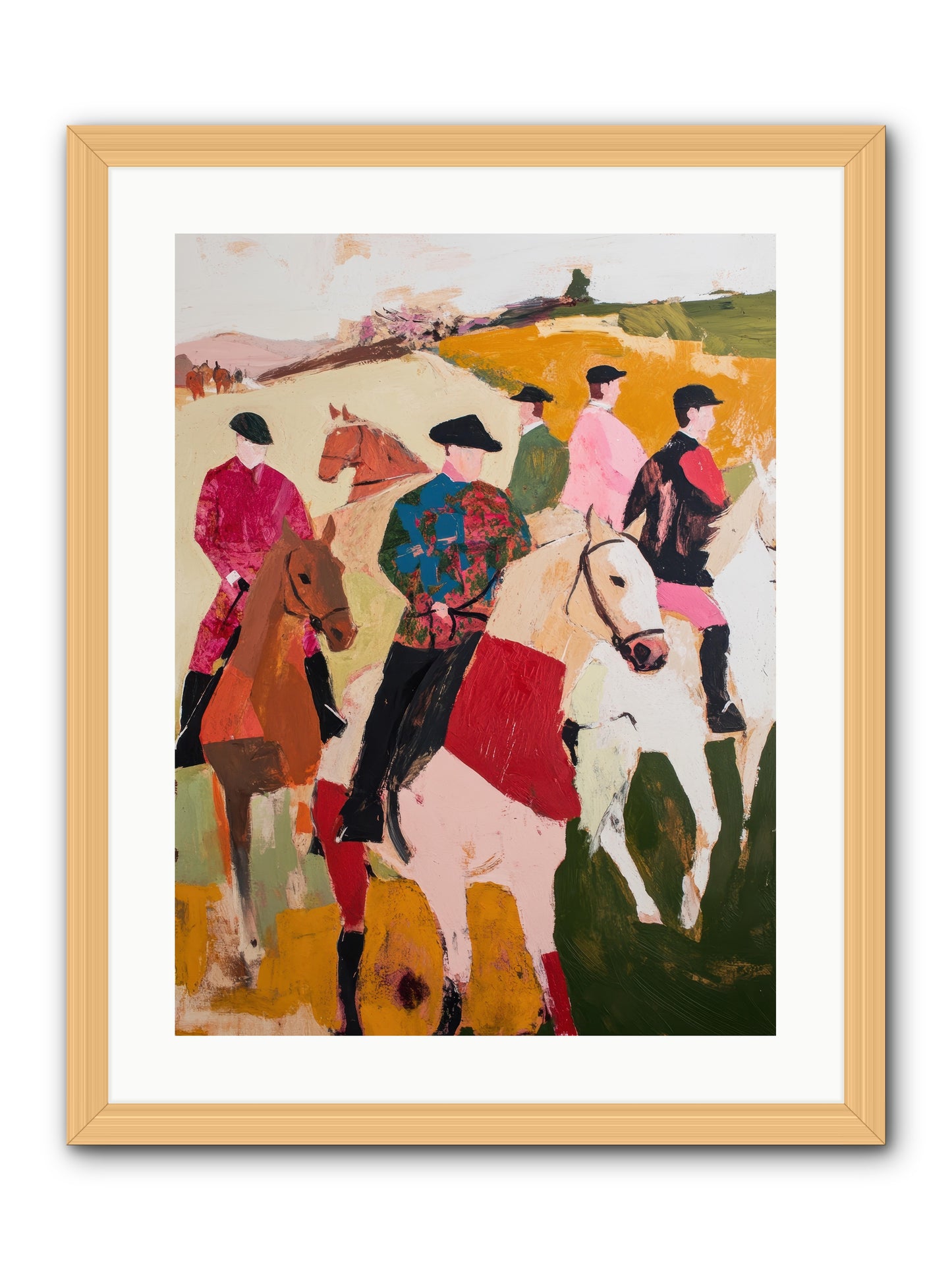 Curious Foxhunter No.1 -- Framed Print - Natural 18x24