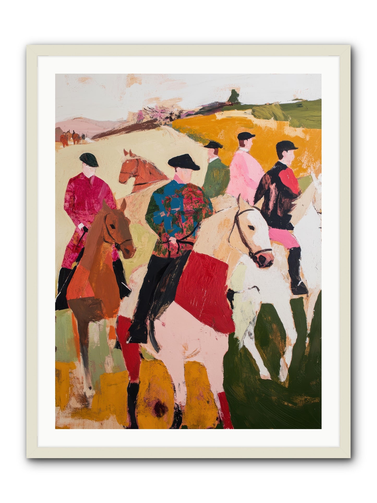 Curious Foxhunter No.1 -- Framed Print - White 30x40