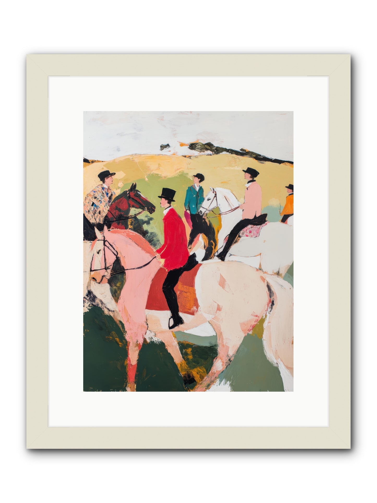 Curious Foxhunter No.3 -- Framed Print - White 12x16