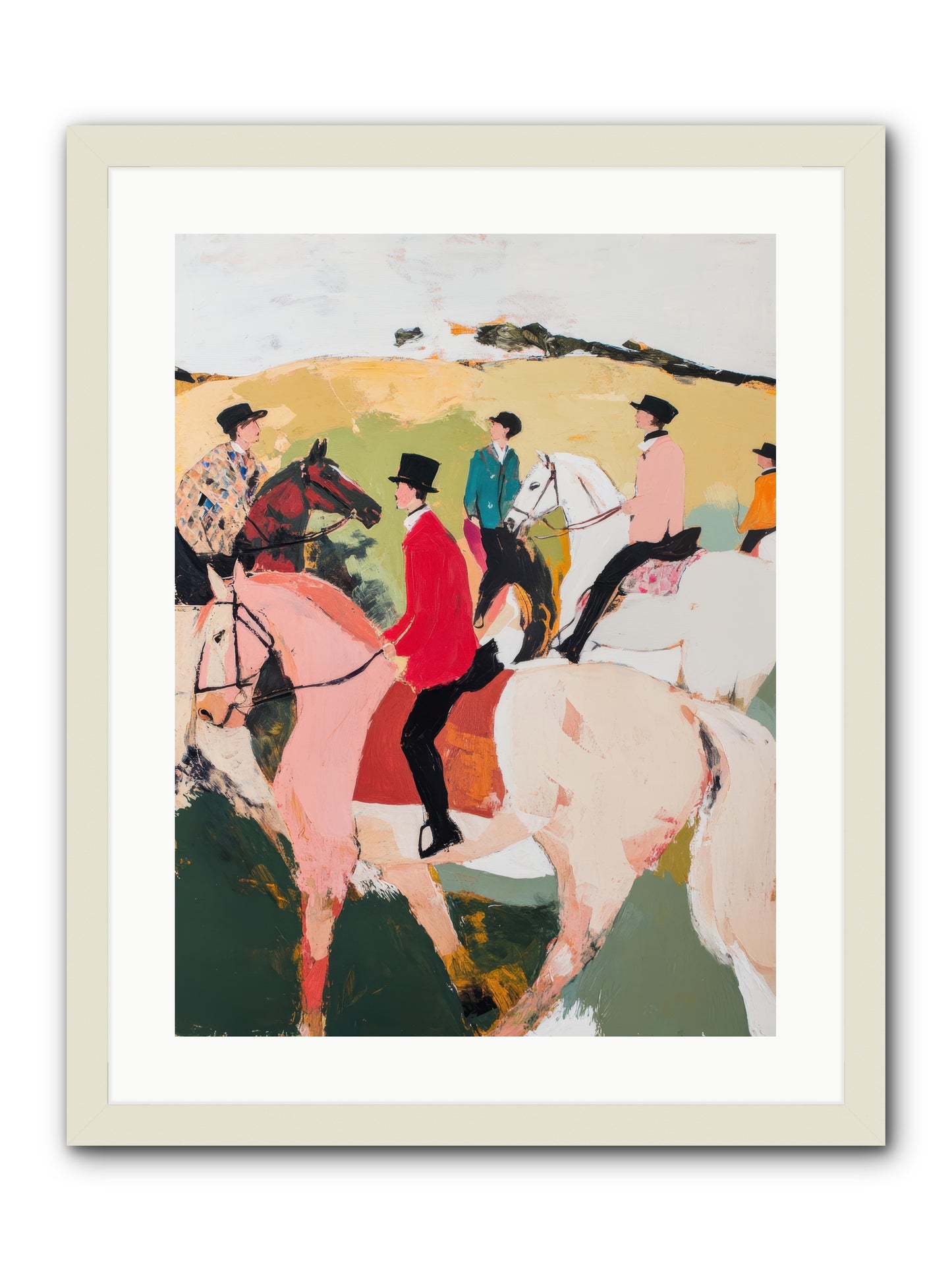 Curious Foxhunter No.3 -- Framed Print - White 18x24