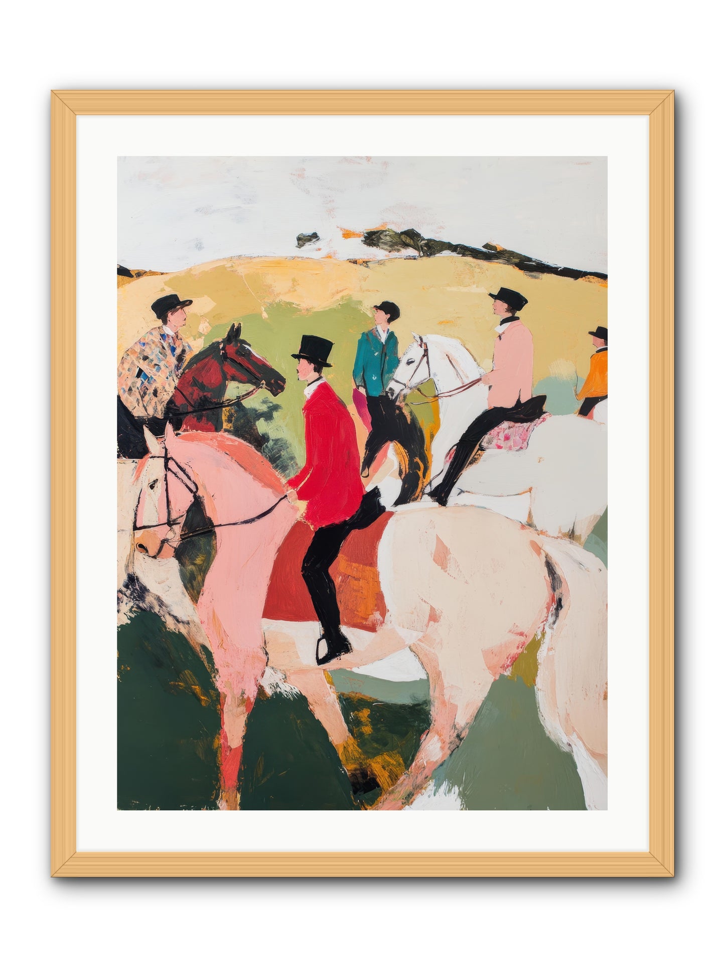 Curious Foxhunter No.3 -- Framed Print - Natural 24x32