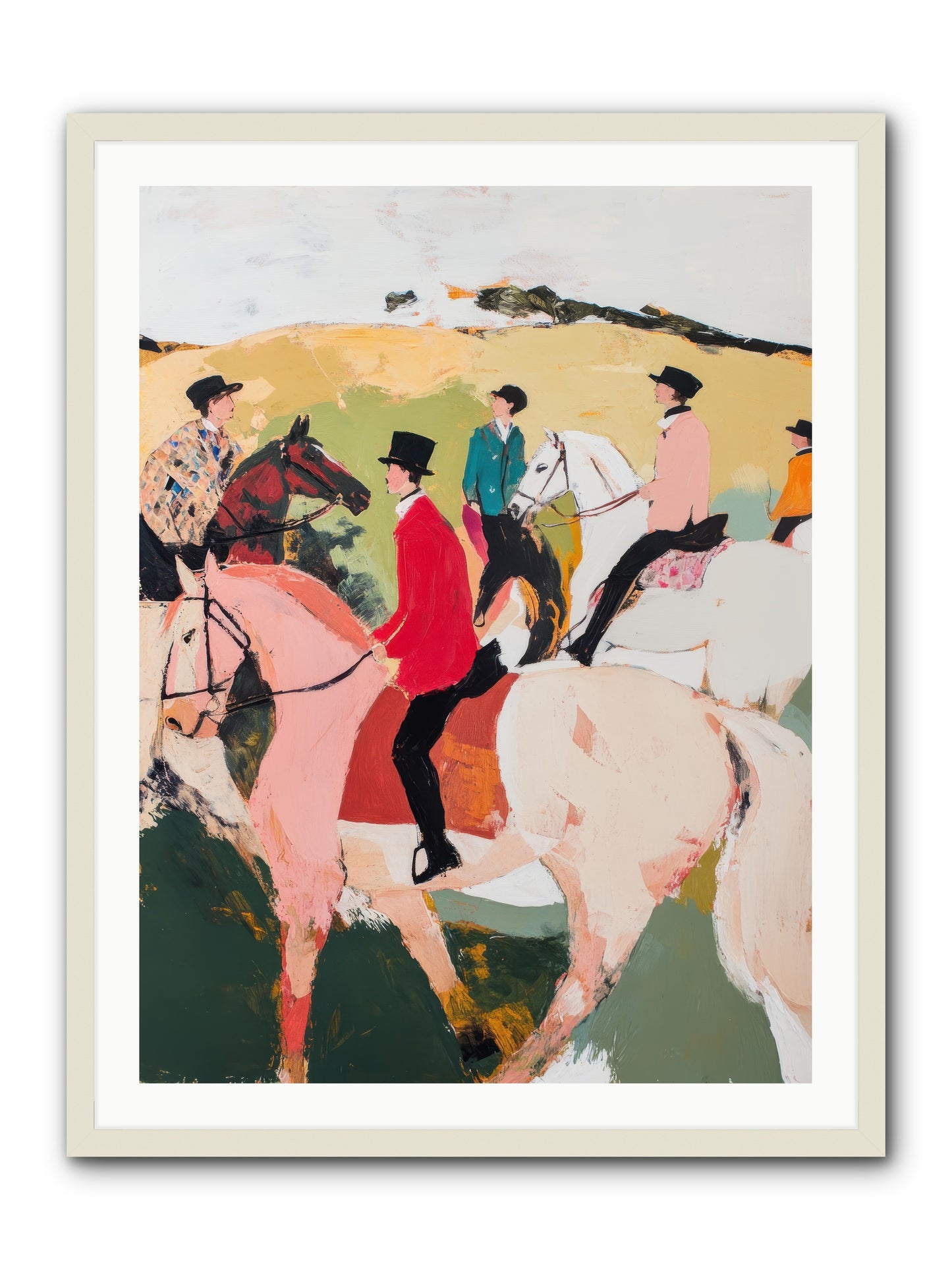Curious Foxhunter No.3 -- Framed Print - White 30x40