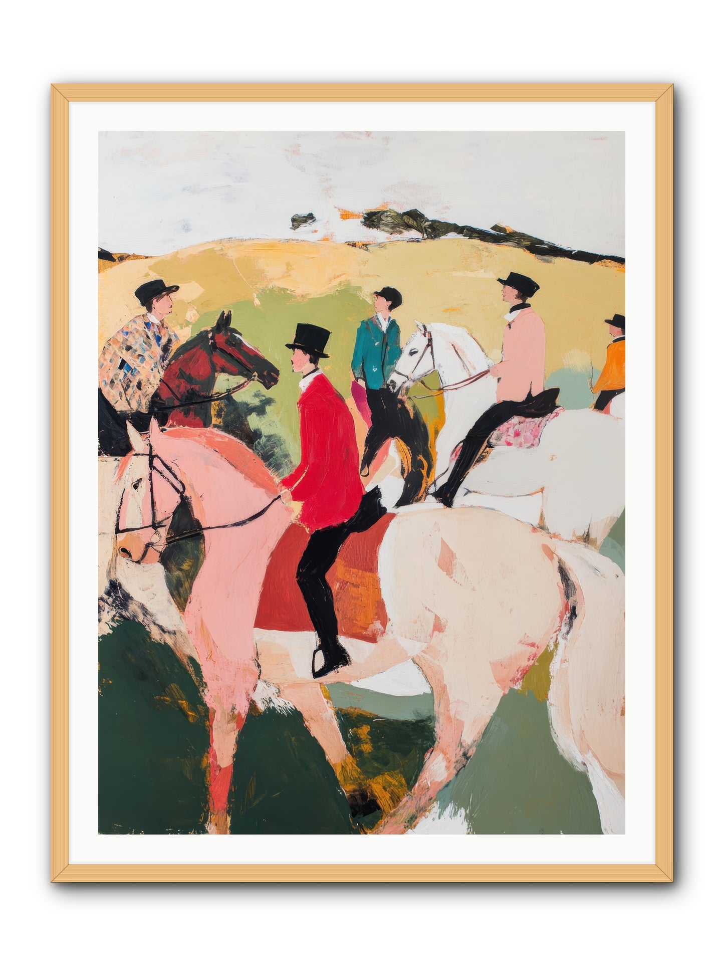 Curious Foxhunter No.3 -- Framed Print - Natural 36x48