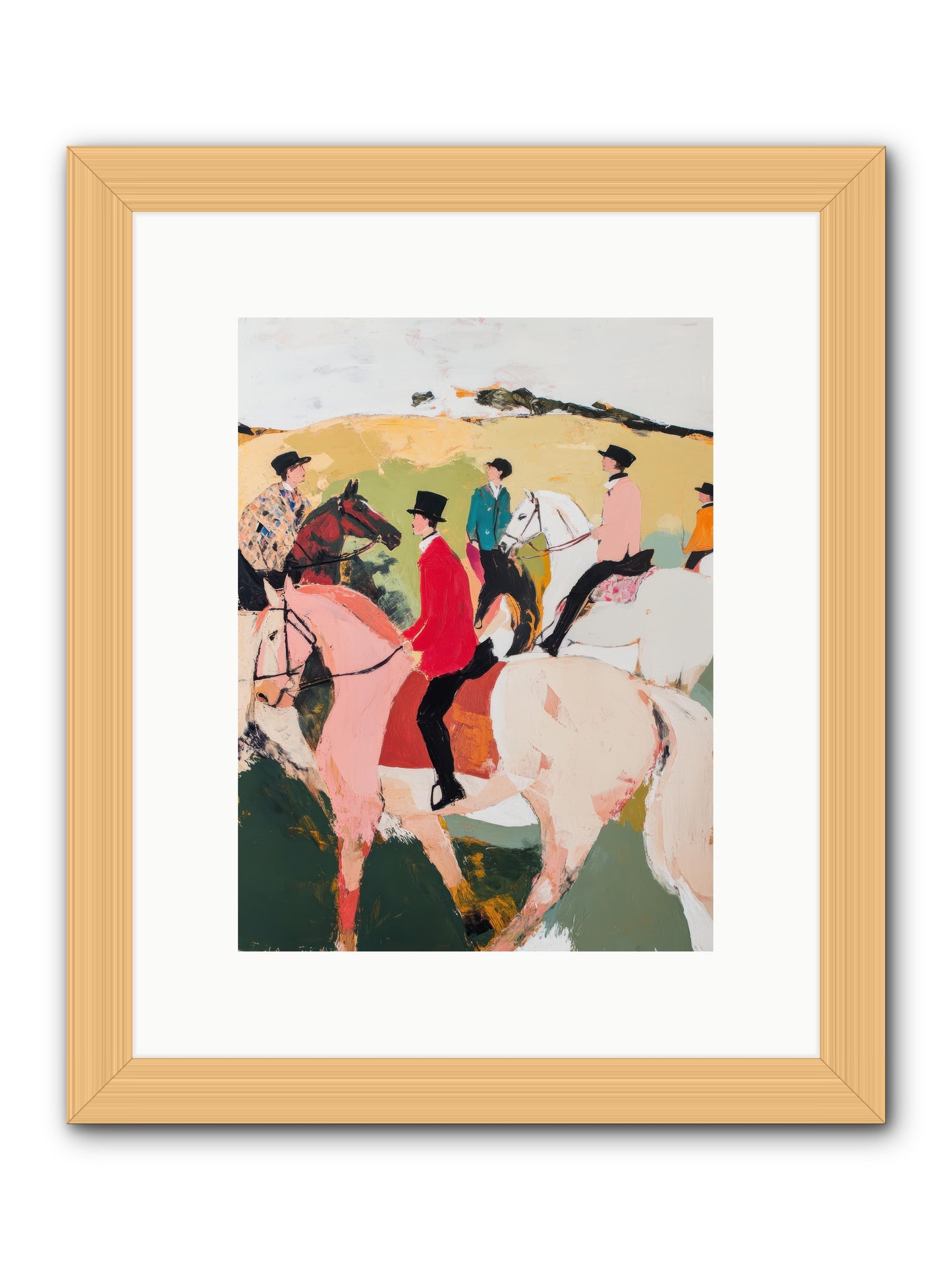 Curious Foxhunter No.3 -- Framed Print - Natural 9x12