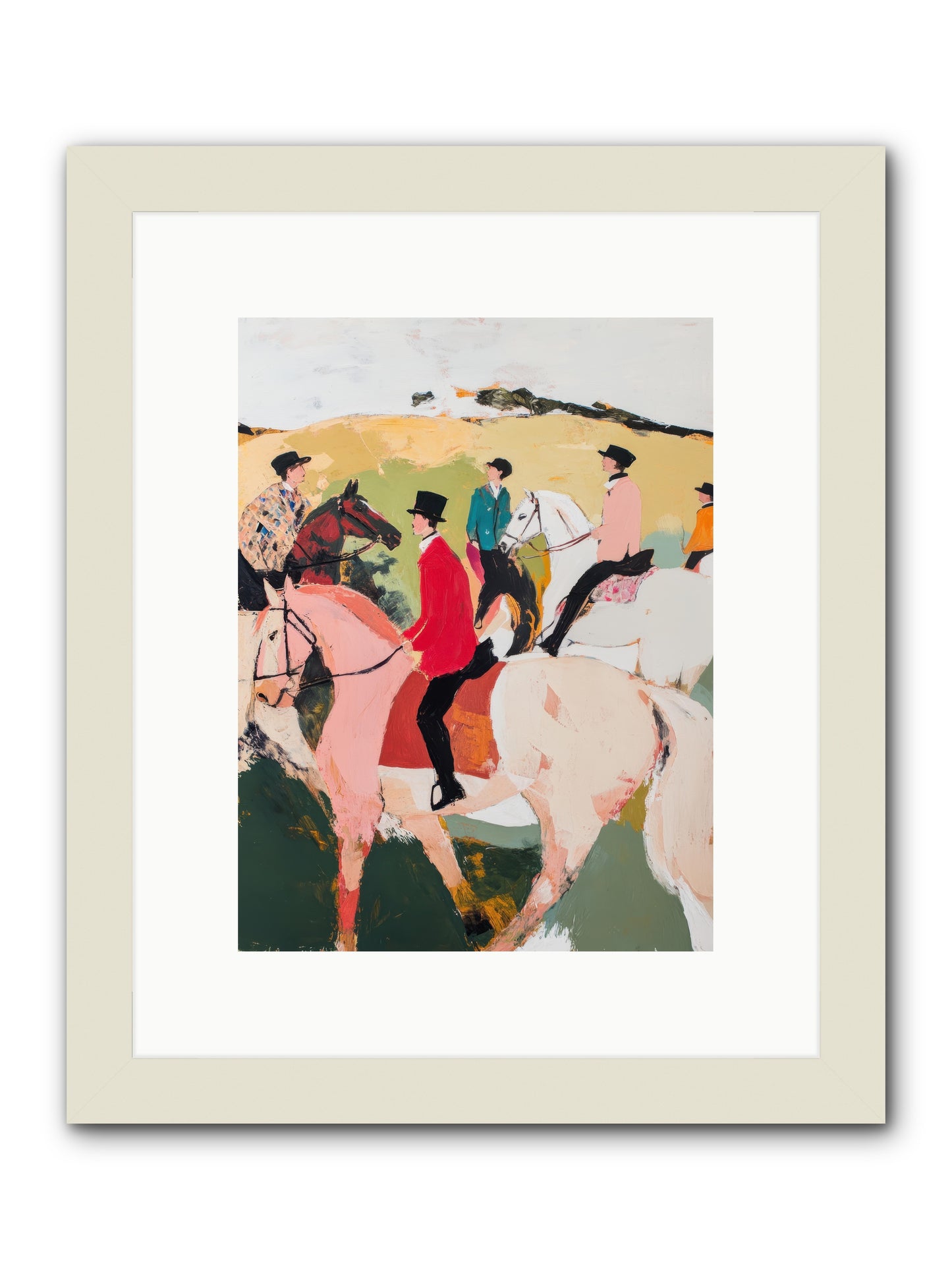 Curious Foxhunter No.3 -- Framed Print - White 9x12