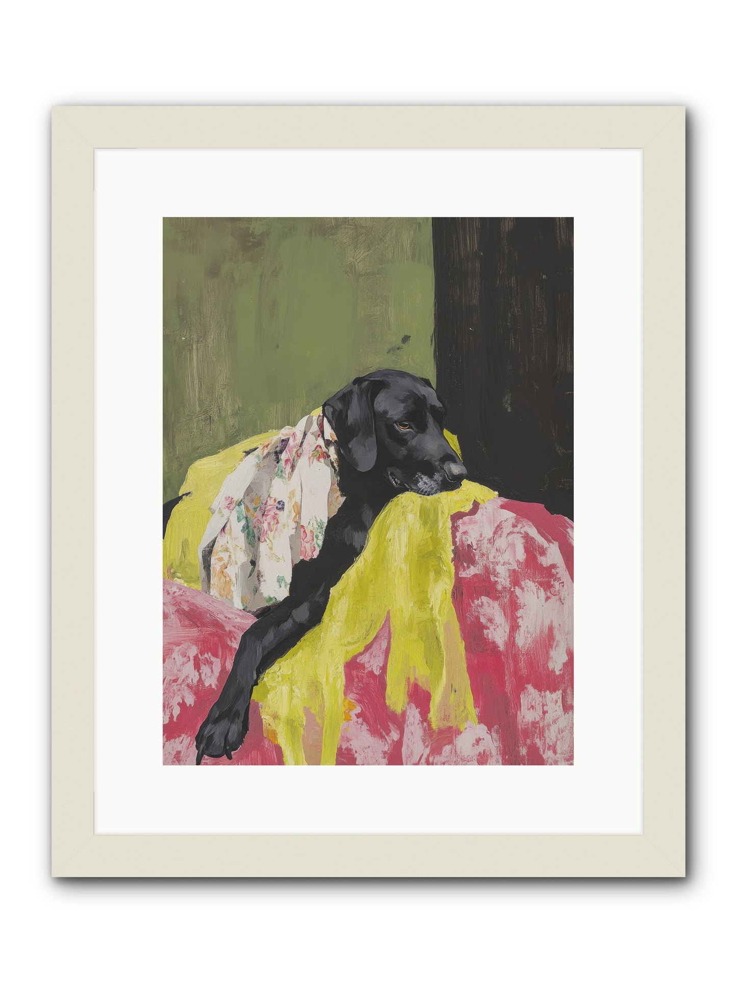 Dahlia -- Framed Print - White 12x16