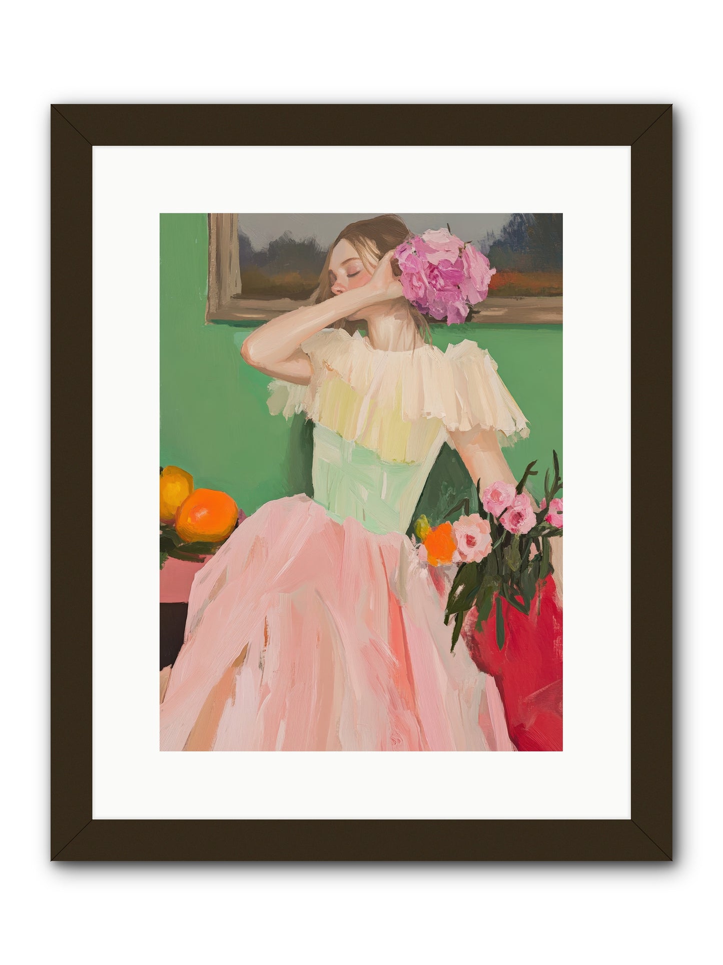 Dahlia Swan No.1-REZ -- Framed Print - Black 12x16