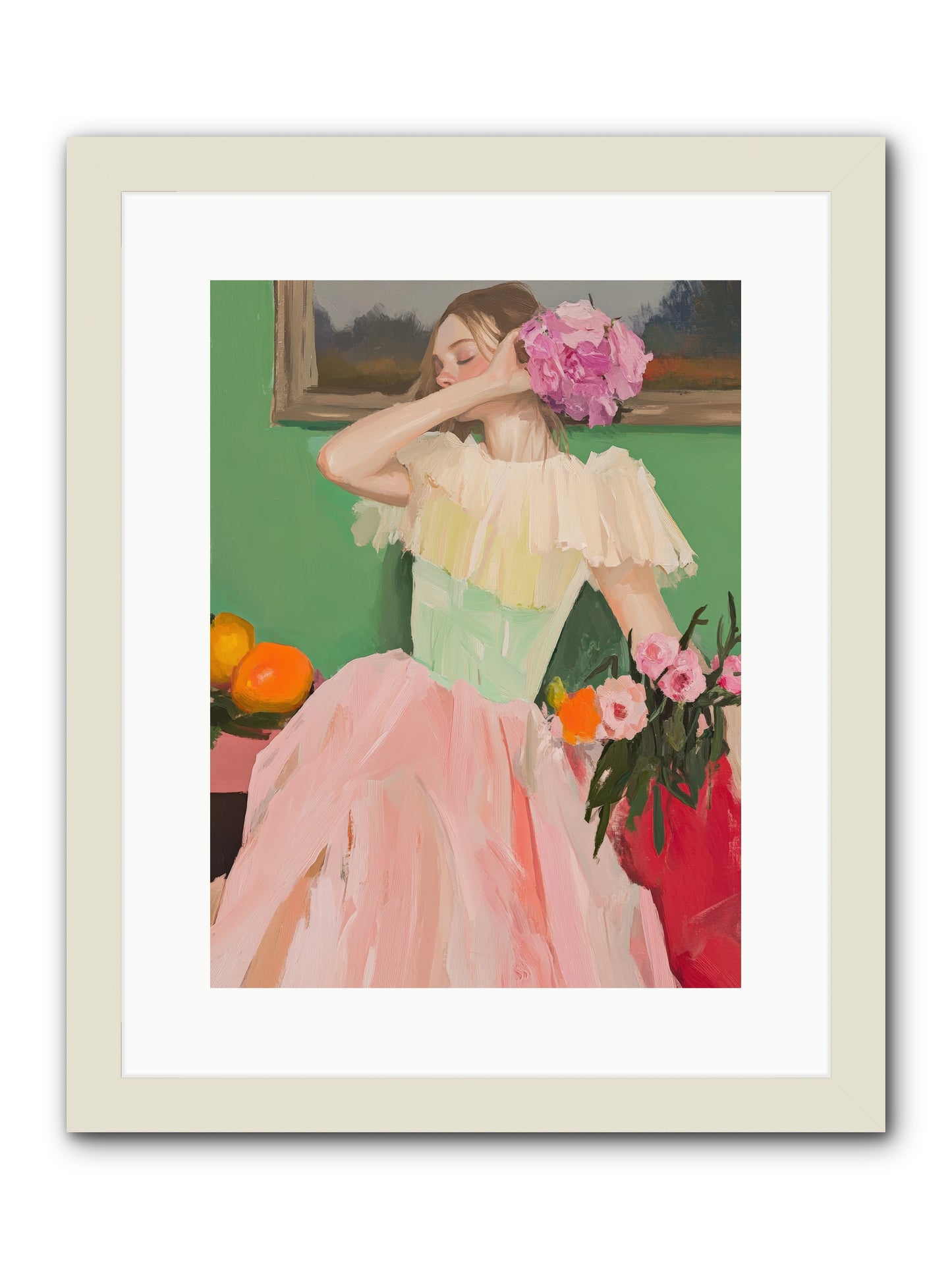 Dahlia Swan No.1-REZ -- Framed Print - White 12x16