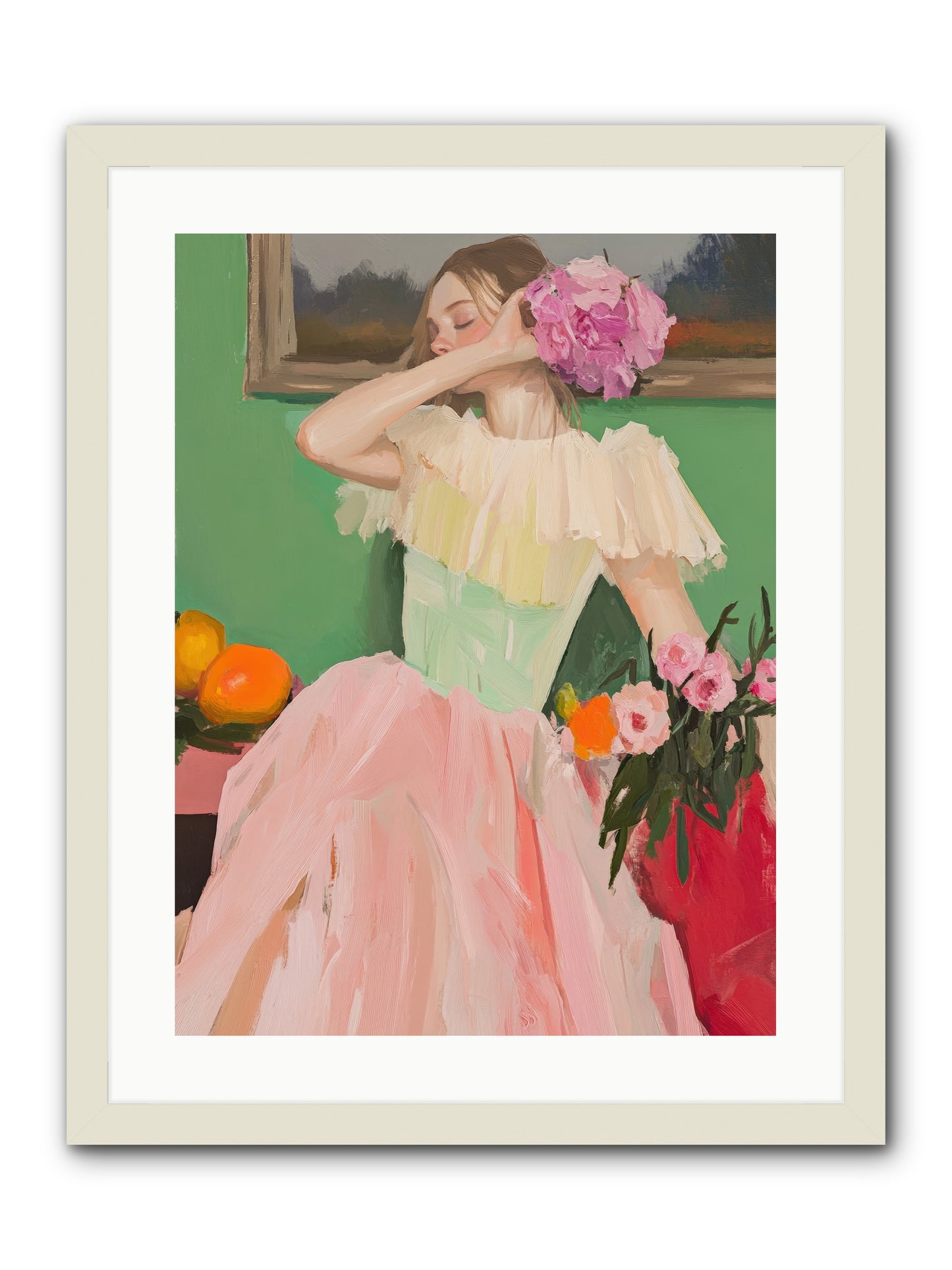 Dahlia Swan No.1-REZ -- Framed Print - White 18x24
