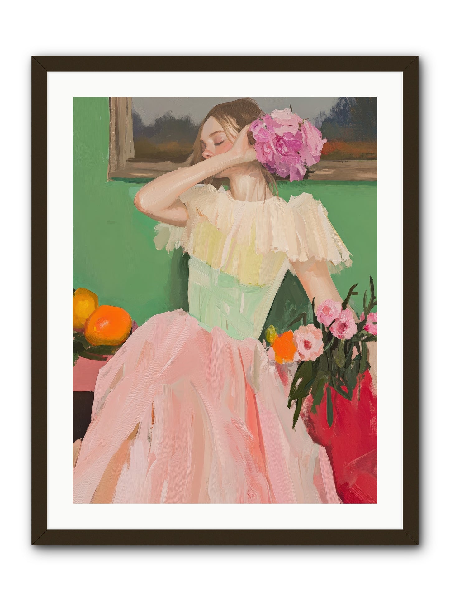 Dahlia Swan No.1-REZ -- Framed Print - Black 24x32