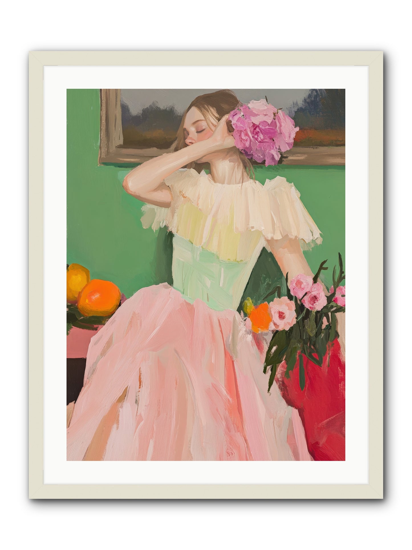 Dahlia Swan No.1-REZ -- Framed Print - White 24x32