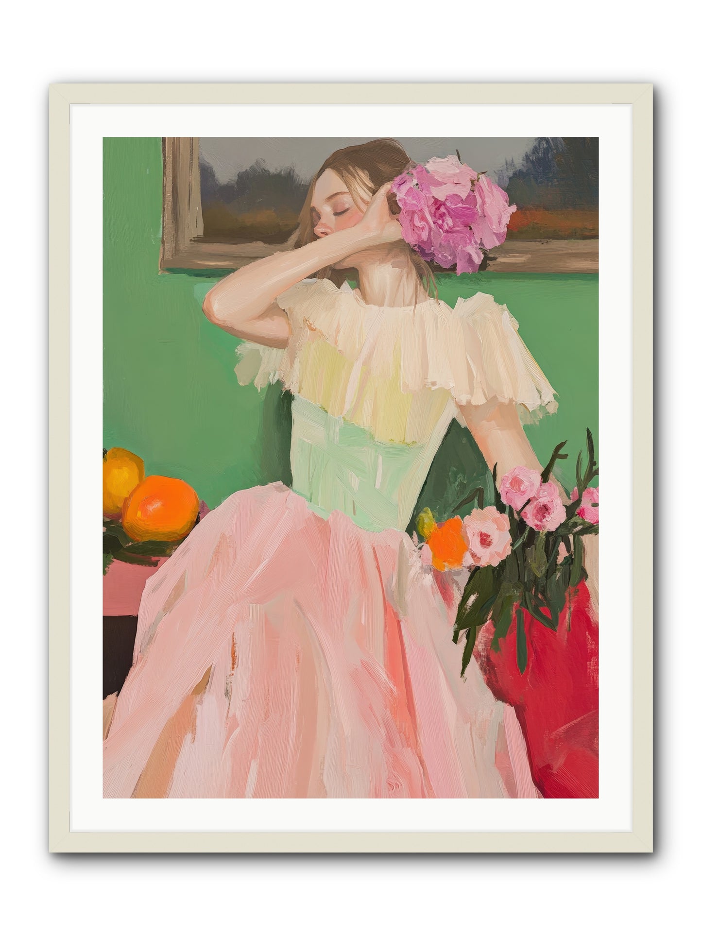 Dahlia Swan No.1-REZ -- Framed Print - White 30x40