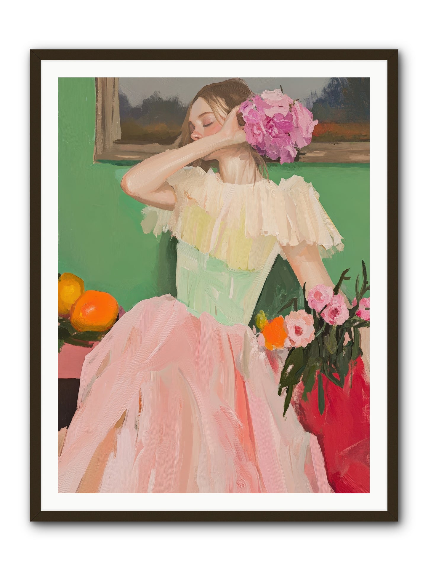 Dahlia Swan No.1-REZ -- Framed Print - Black 36x48