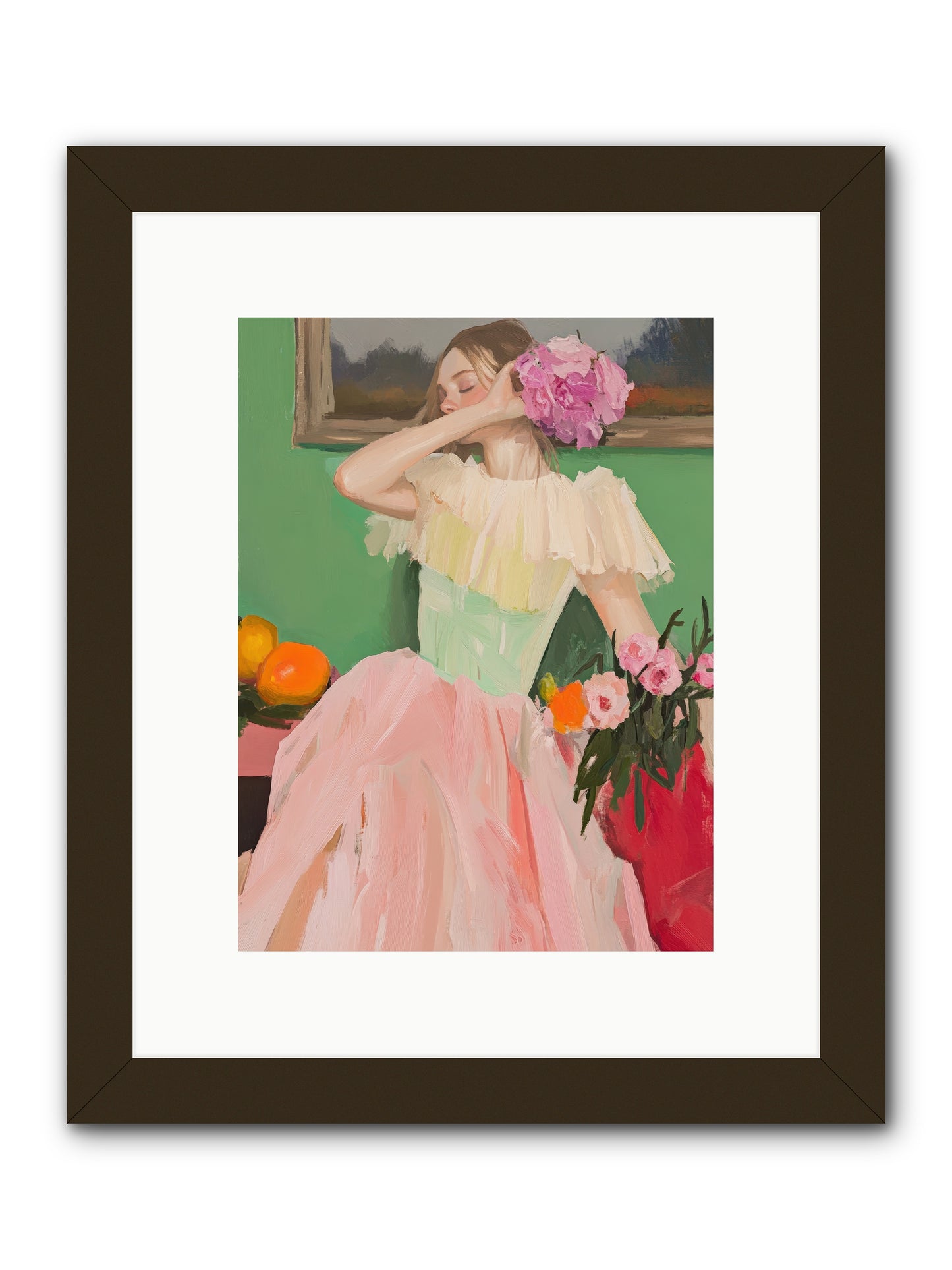 Dahlia Swan No.1-REZ -- Framed Print - Black 9x12